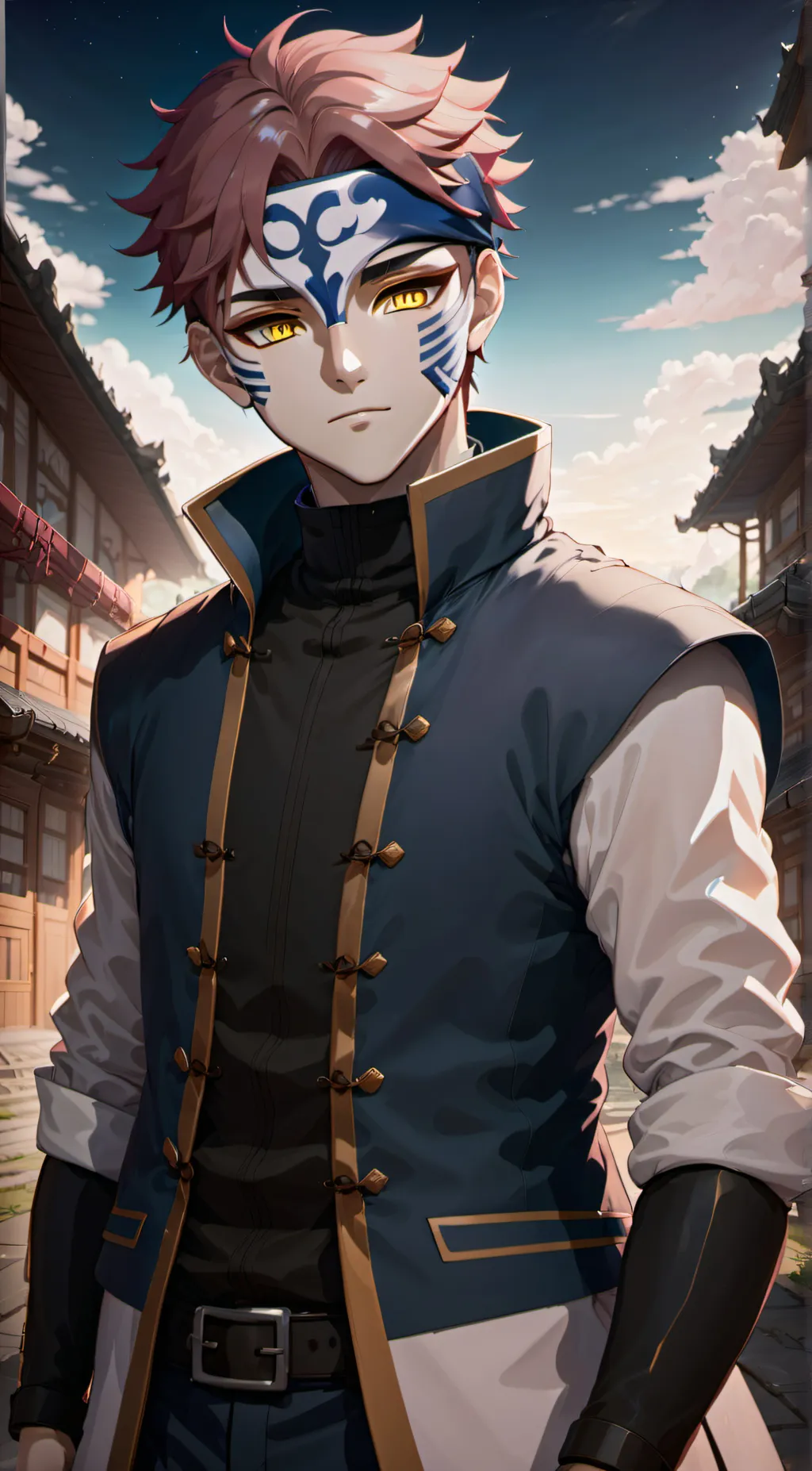 ai character: Akaza x koyuki  background