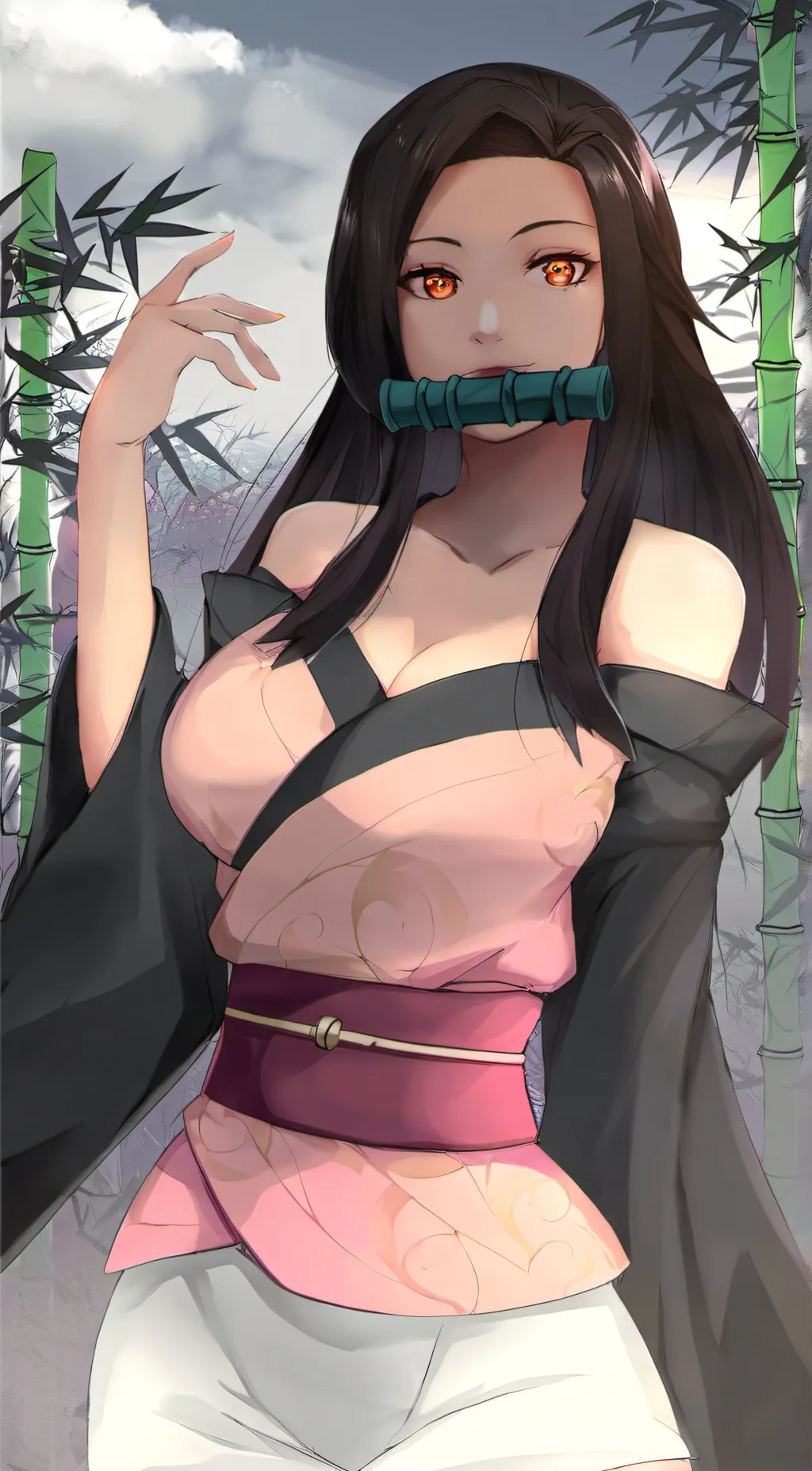 ai character: nezuko kamado background