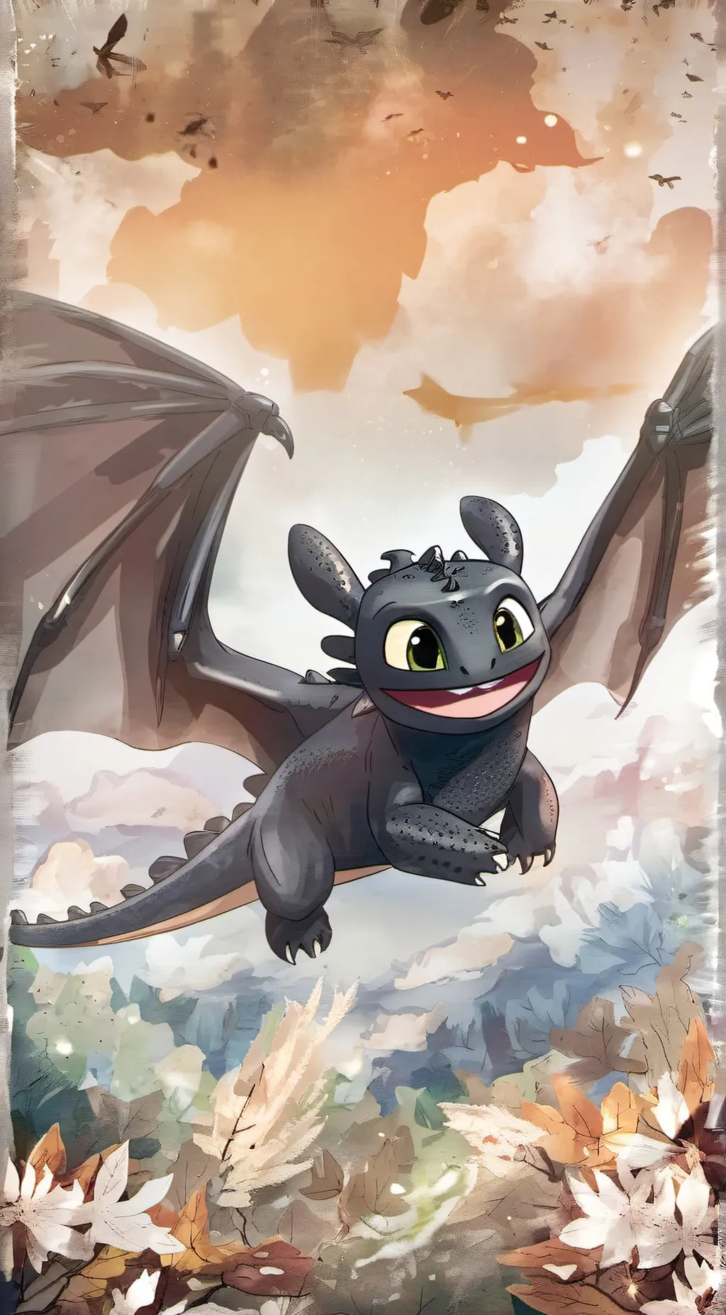ai character: Toothless meme background