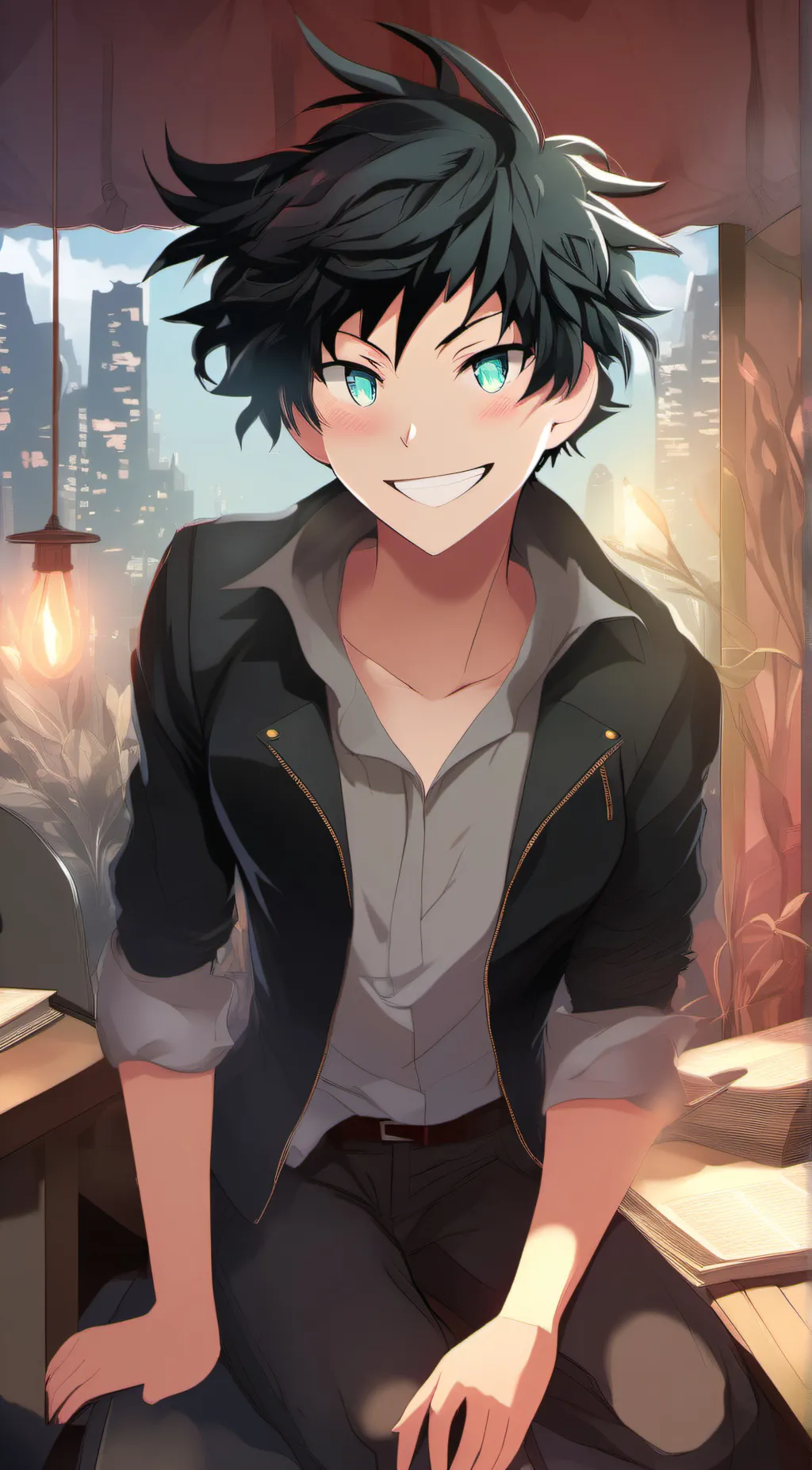 ai character: izuku  (deku) background