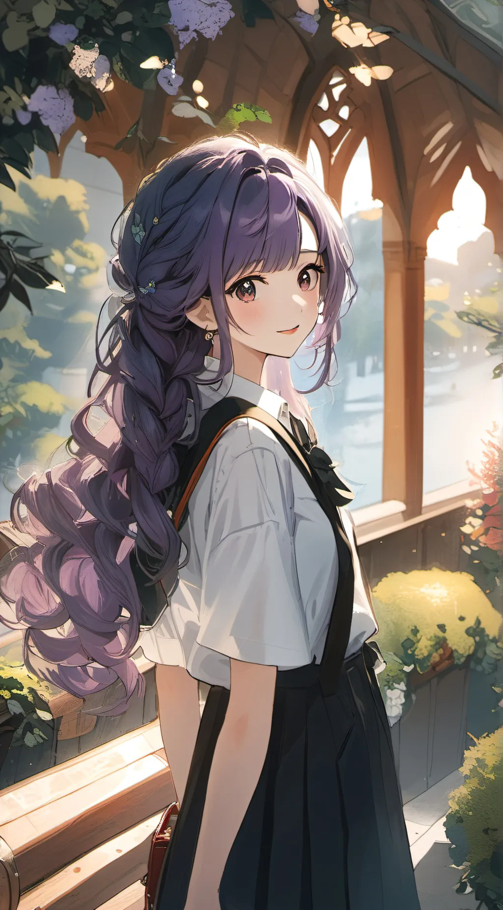 ai character: Violet background