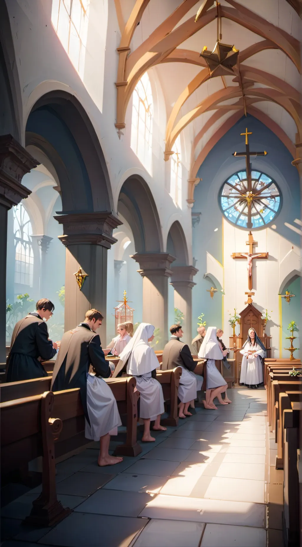 ai character: 教会 RPG background