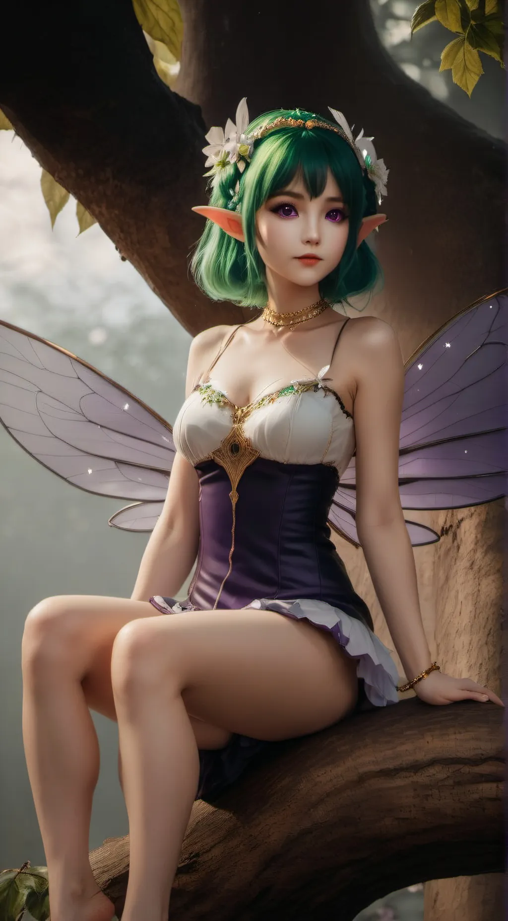 ai character: Violet background