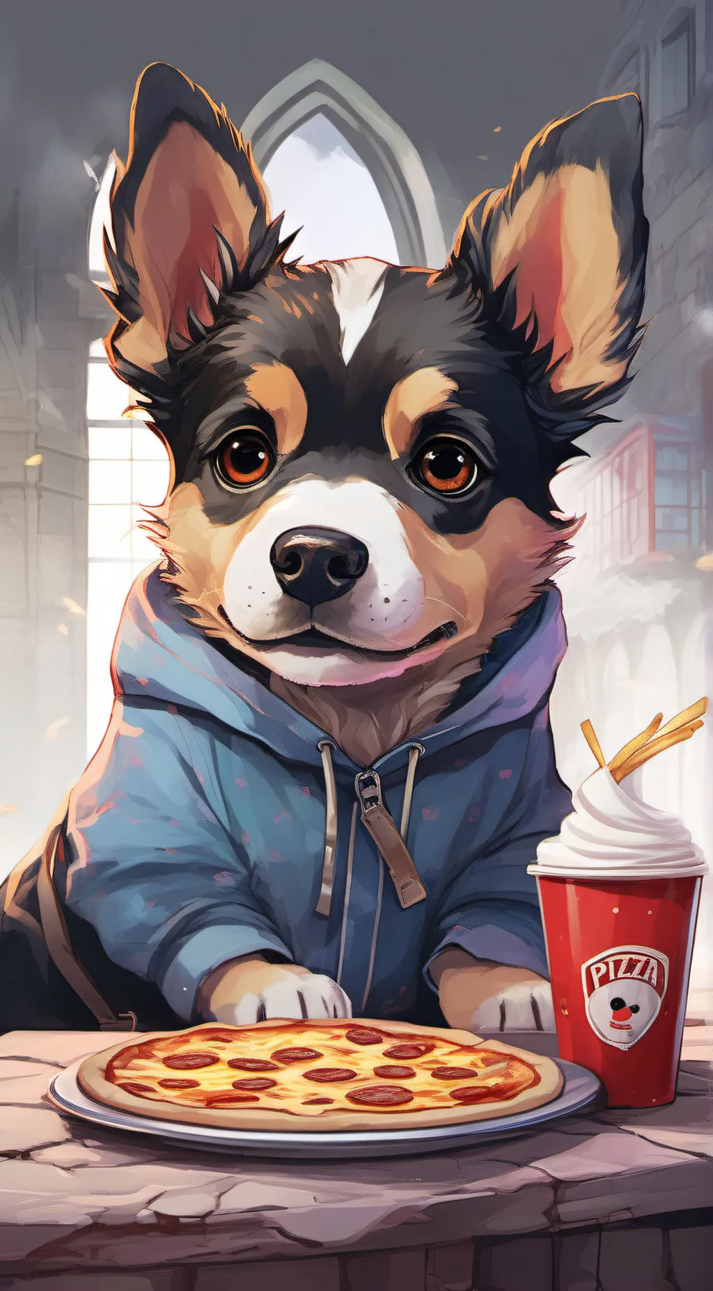 ai character: pizz background