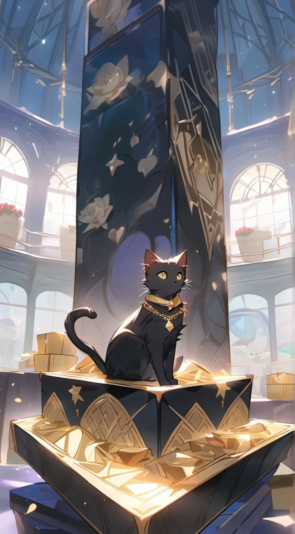 ai character: evil cat king background
