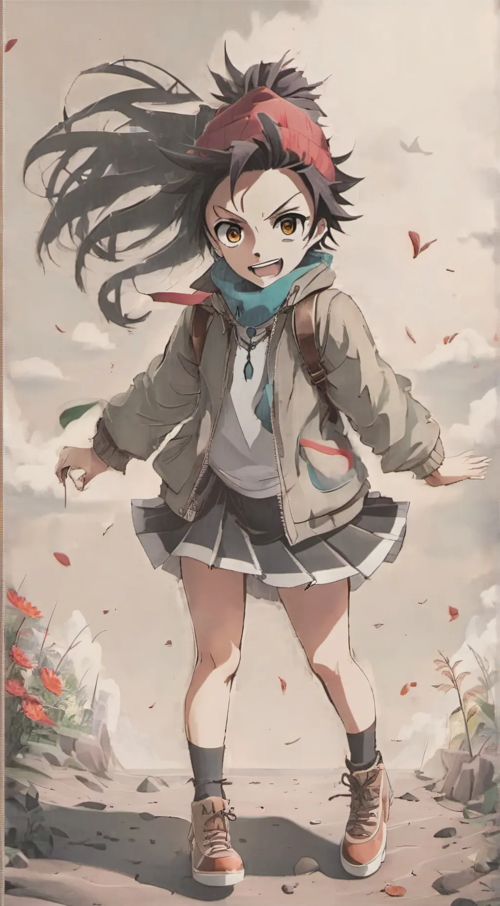 ai character: girl background