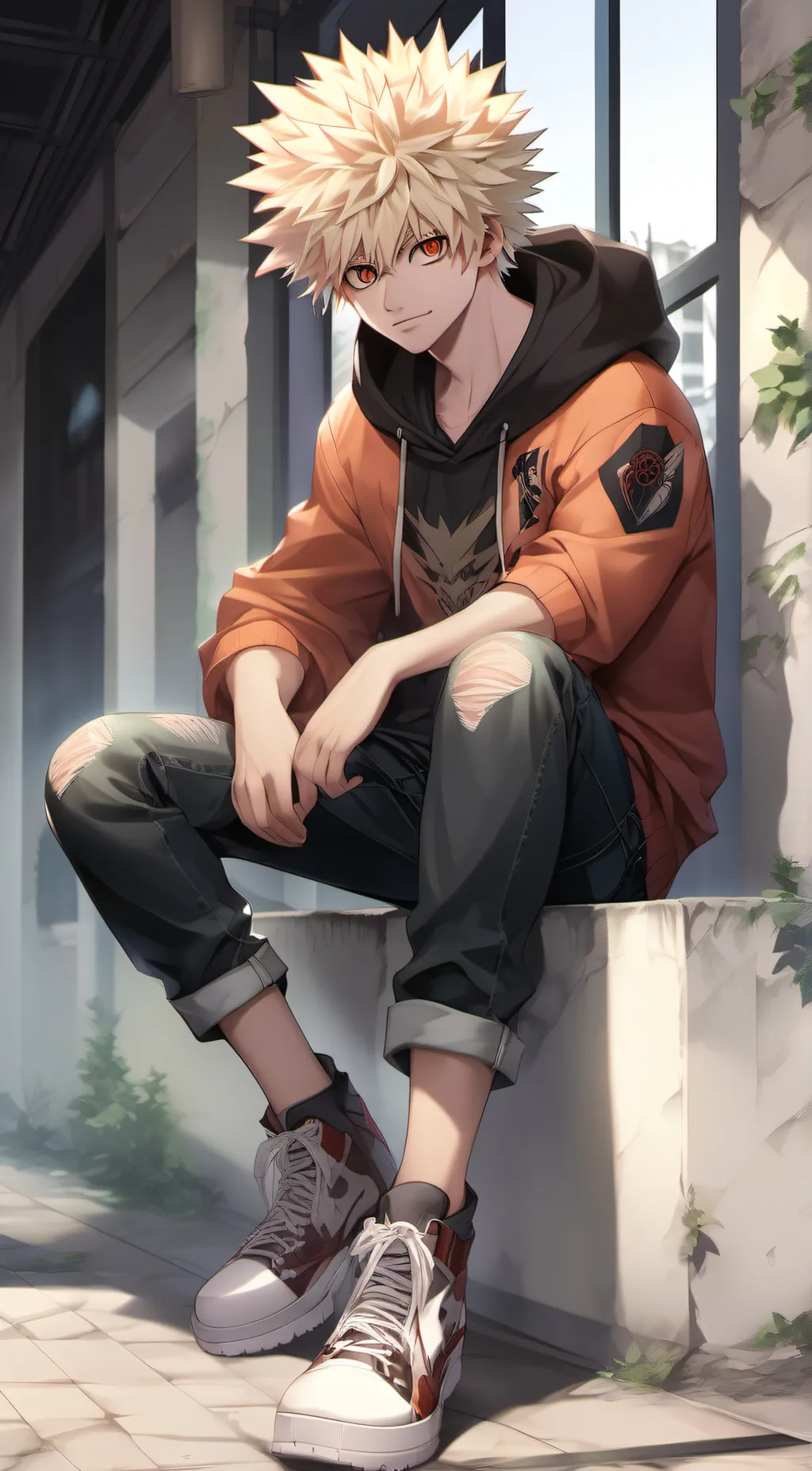 ai character: Katsuki Bakugo background