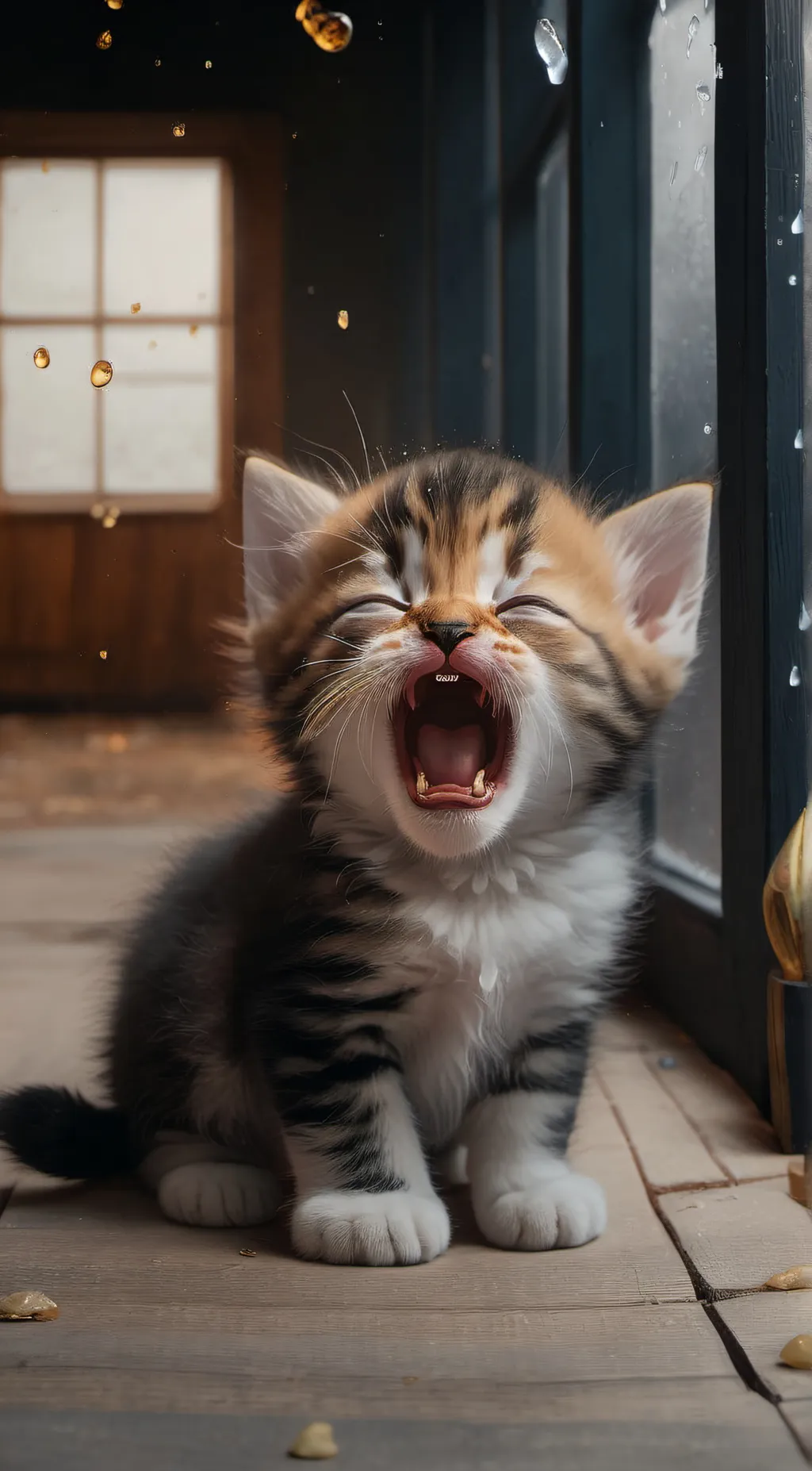 ai character: sad kitten background