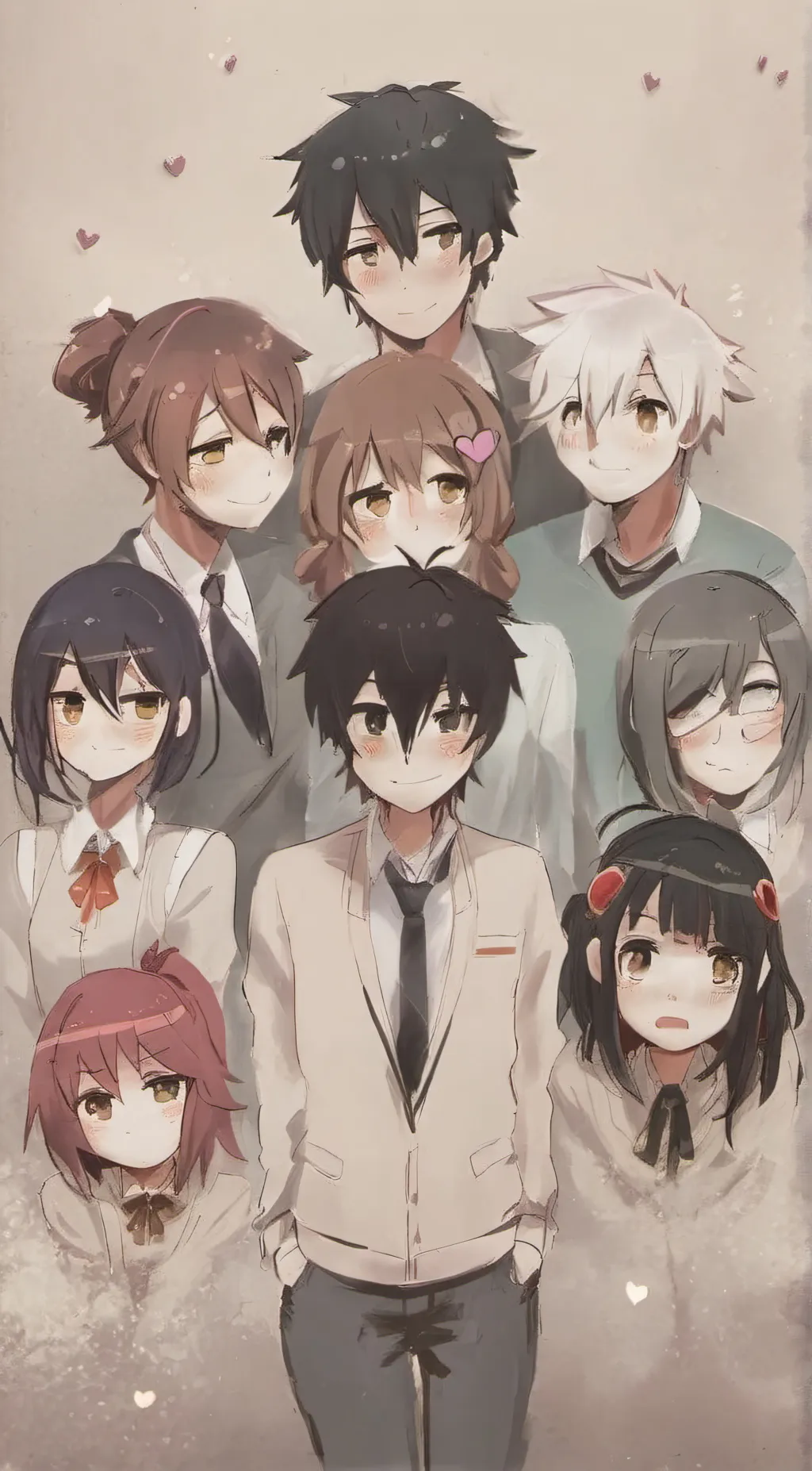 ai character: group of friends background