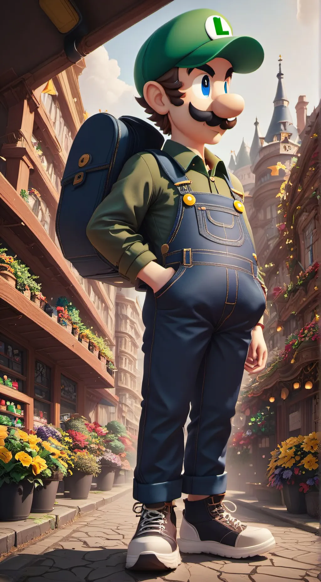 ai character: Luigi background