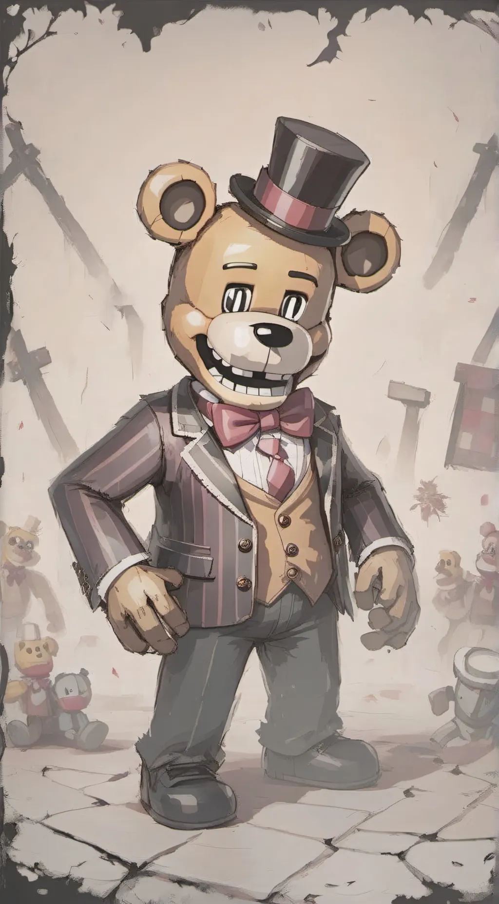 ai character: fnaf world fredbea background