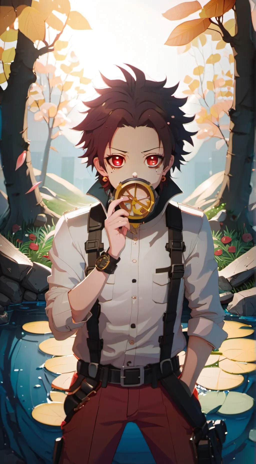 ai character: Tanjiro kamado background