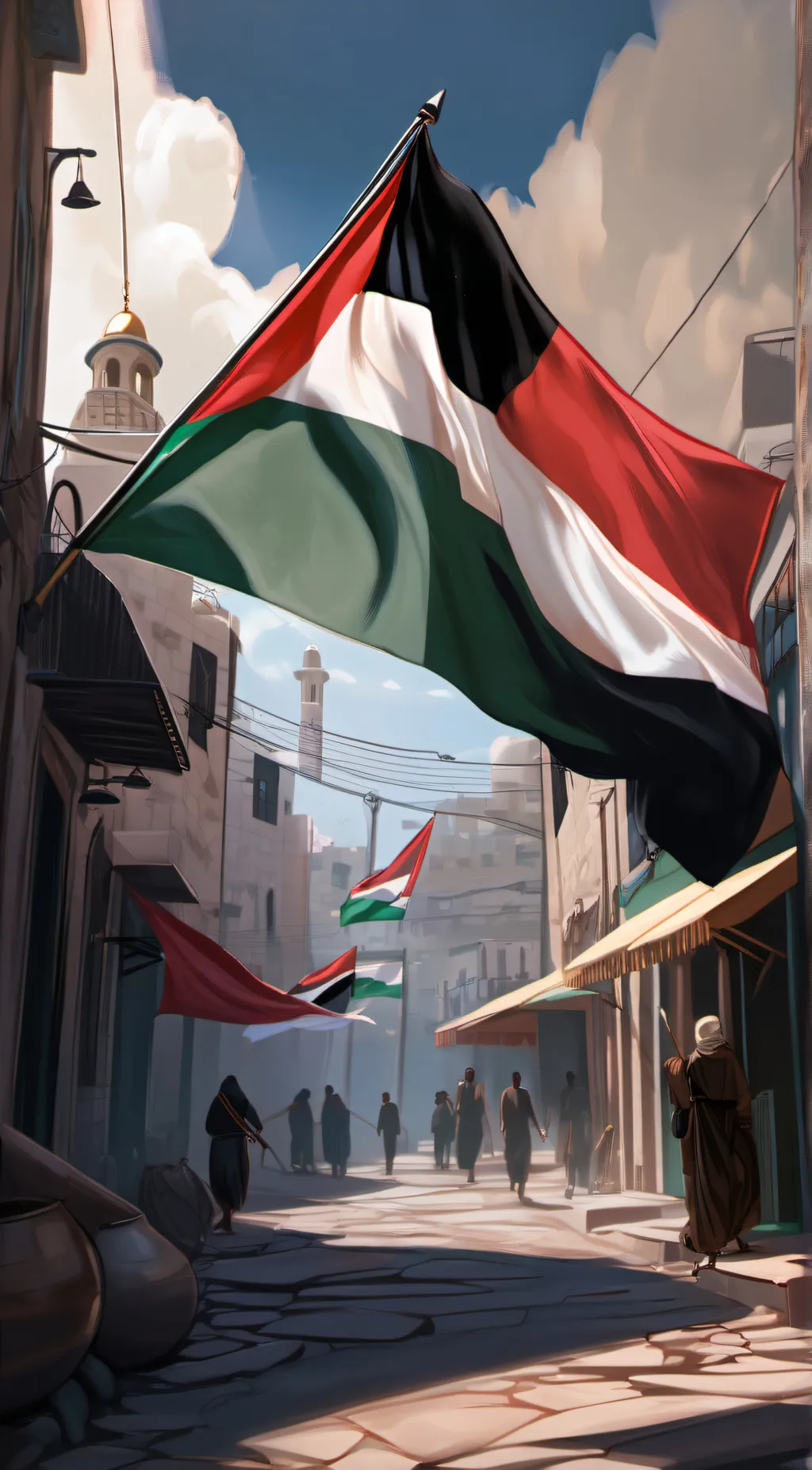 ai character: palestine background