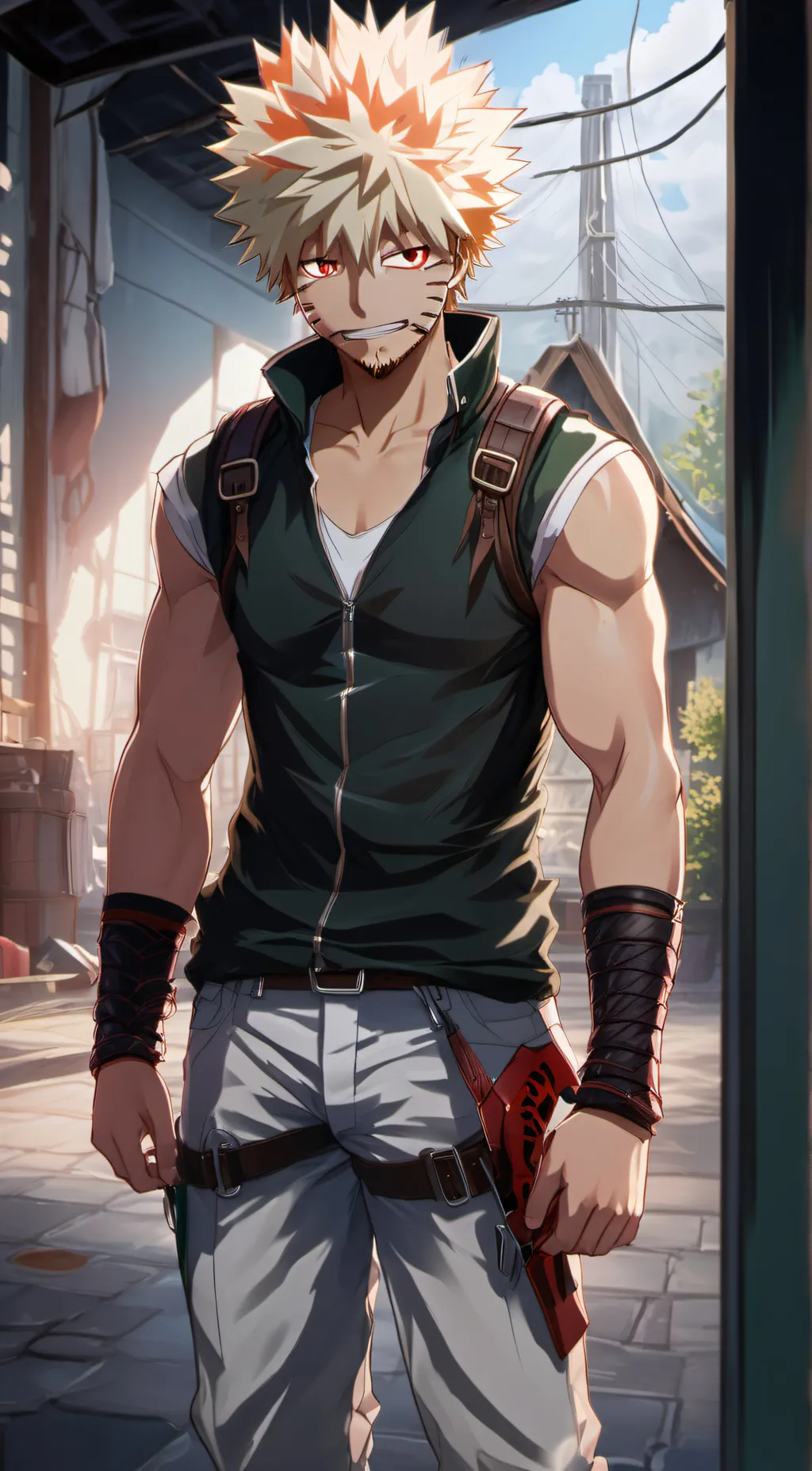 ai character: just bakugou  background