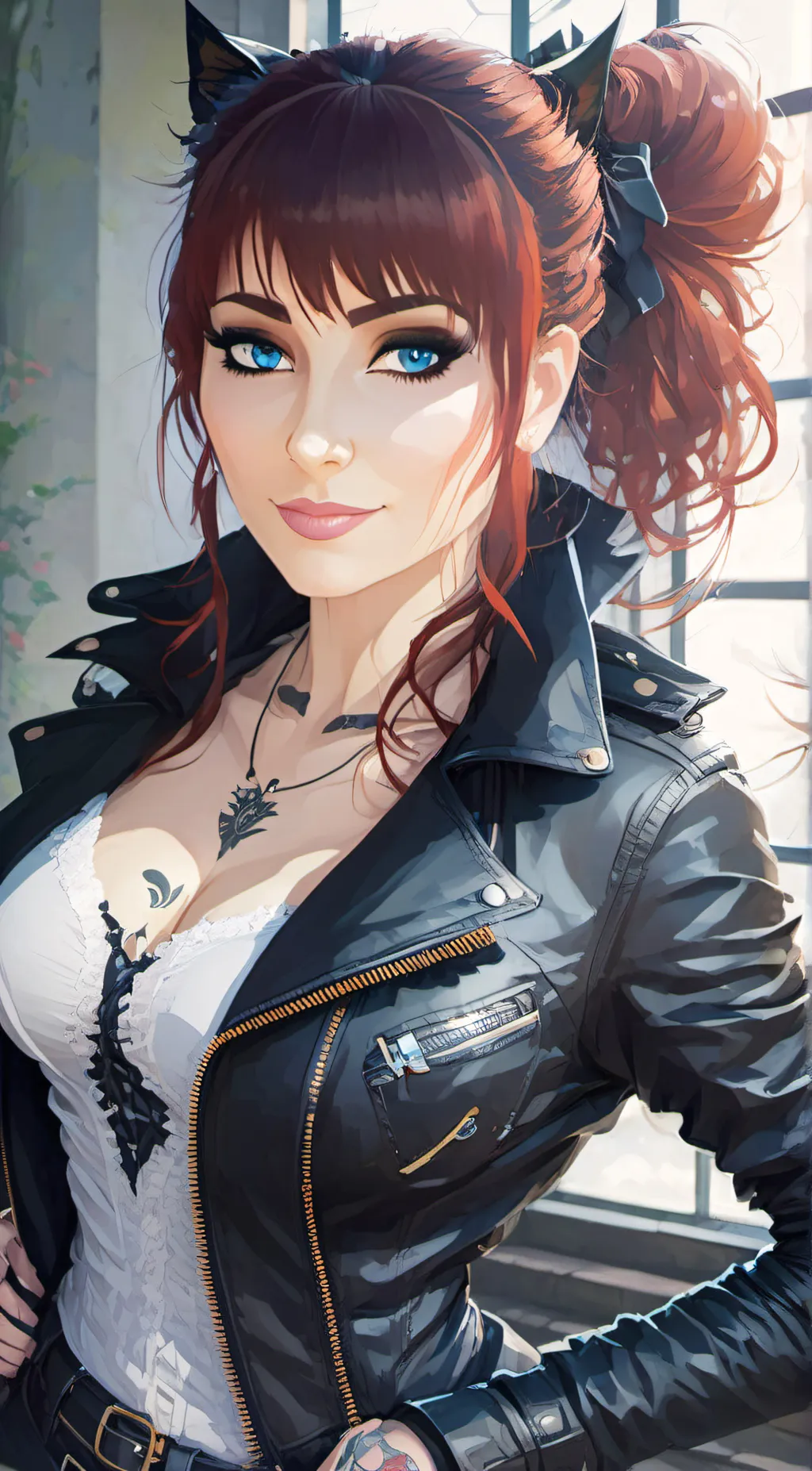 ai character: Kitty Nebula background