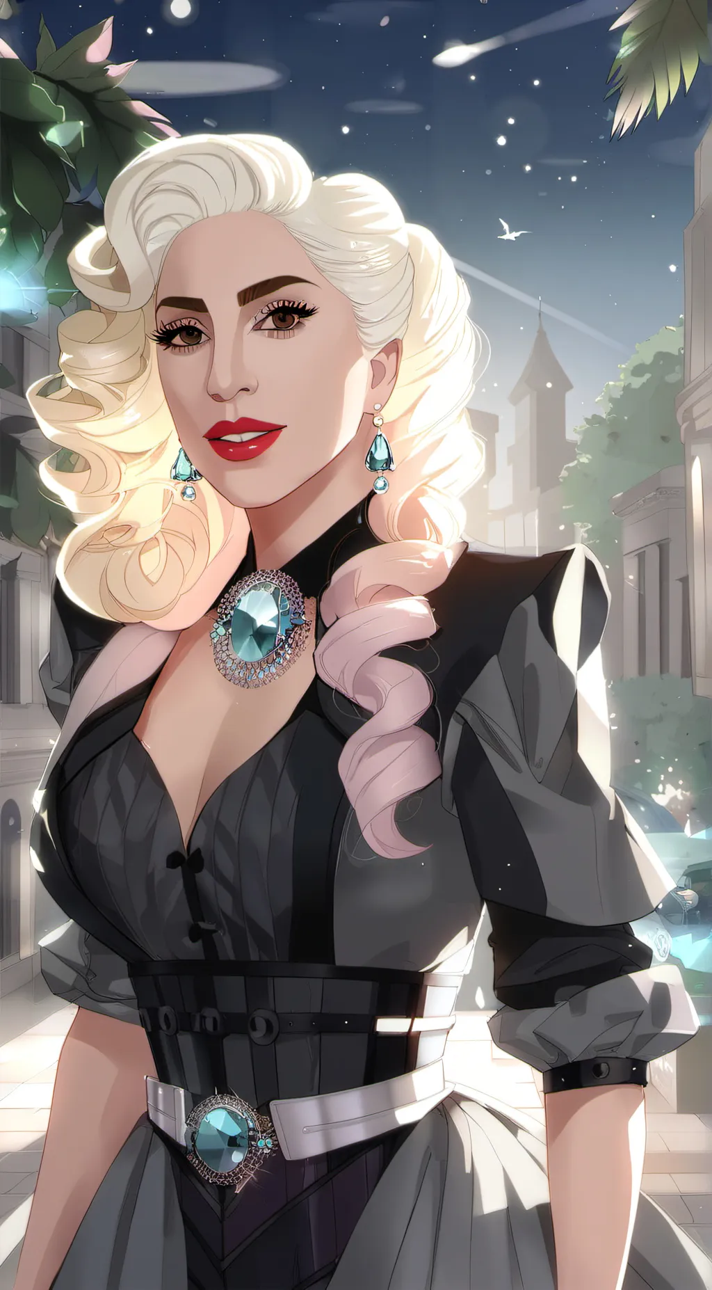 ai character: Lady Gaga  background