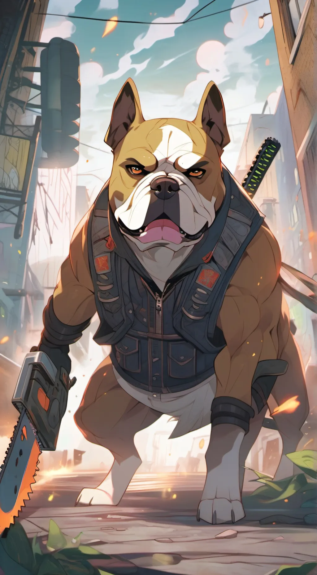 ai character: pochita  background