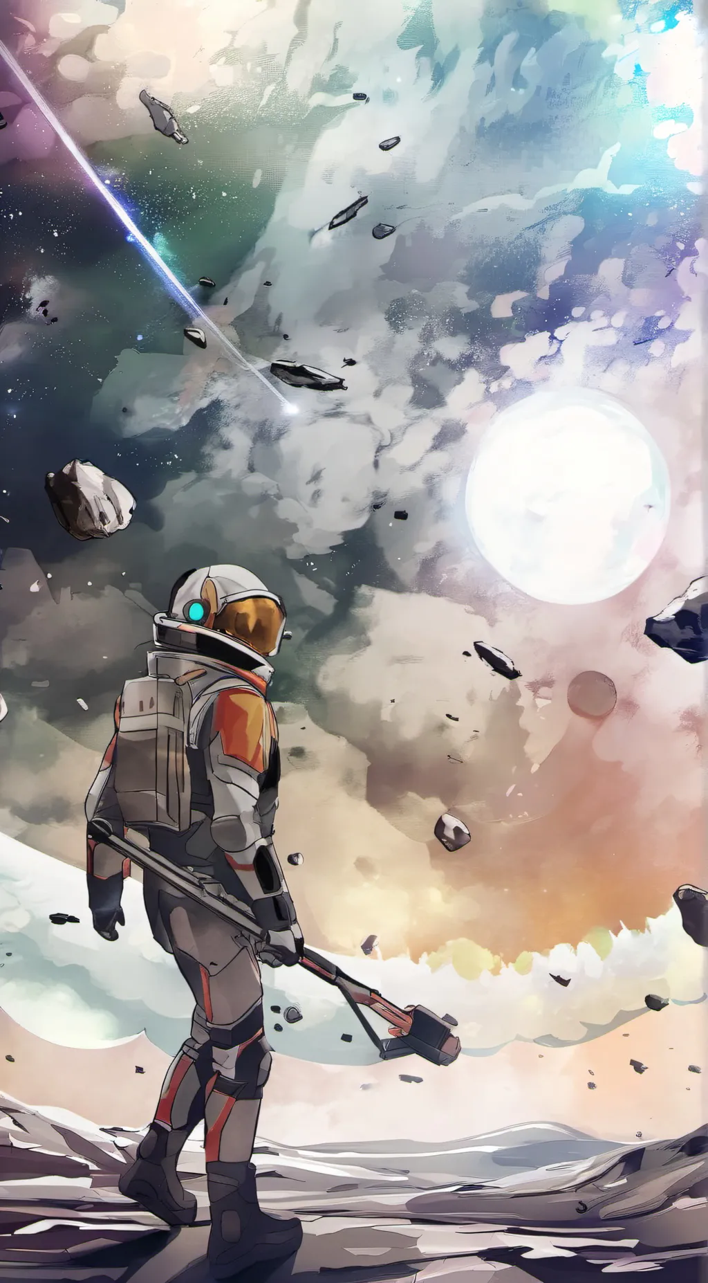 ai character: Space  background