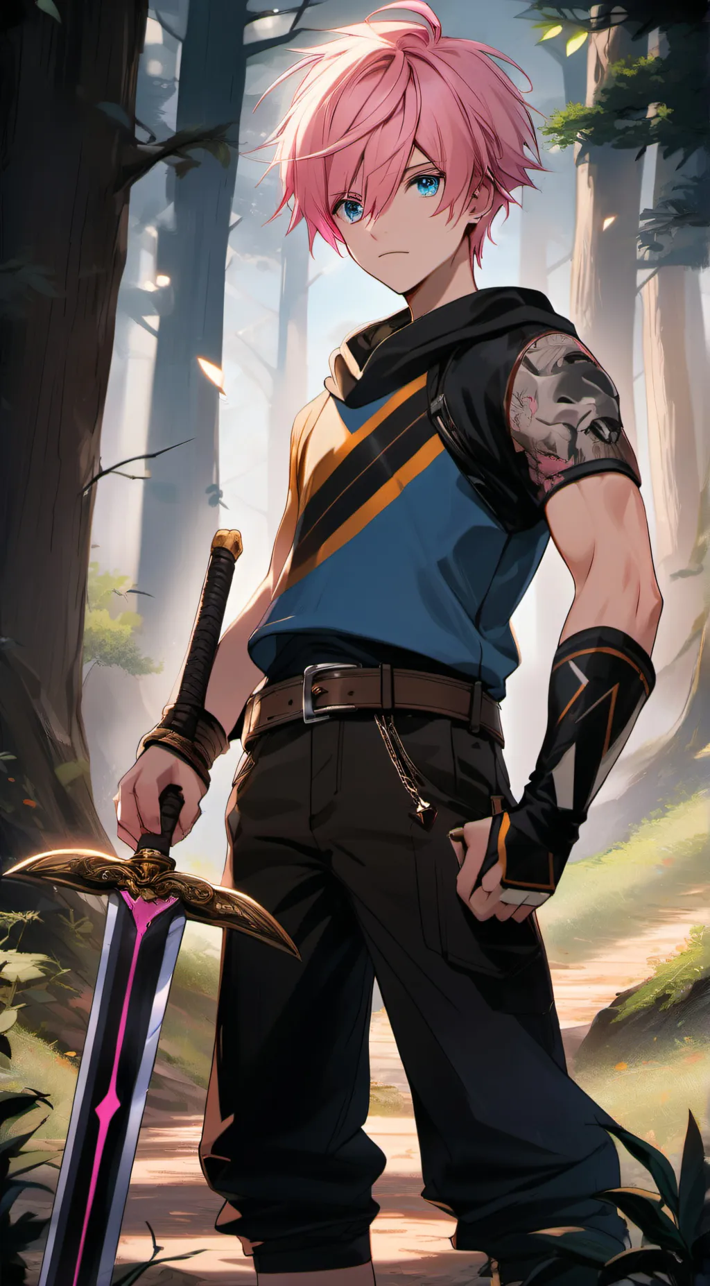 ai character: techno blade background