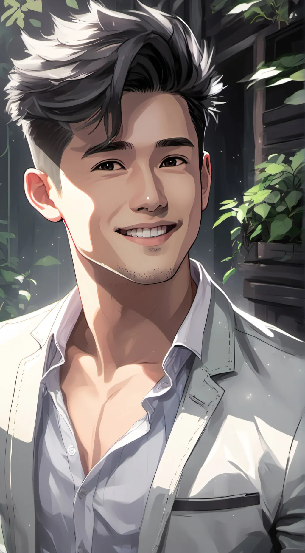 ai character: Luigi  background