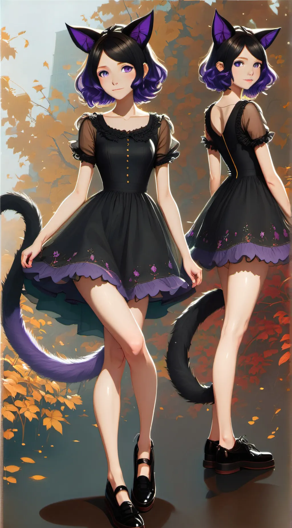 ai character: Mina and Mika background