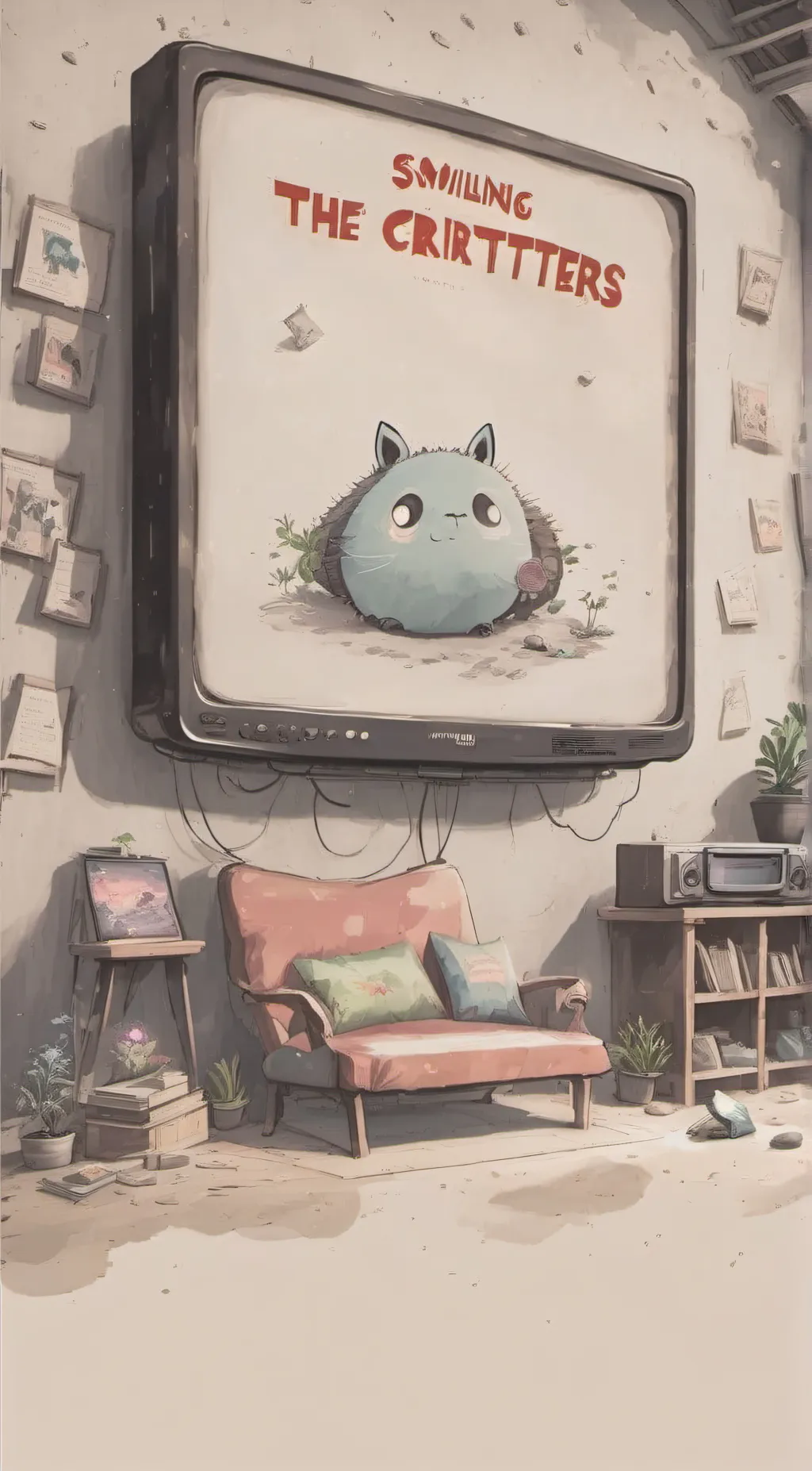 ai character: Smiling Critters background