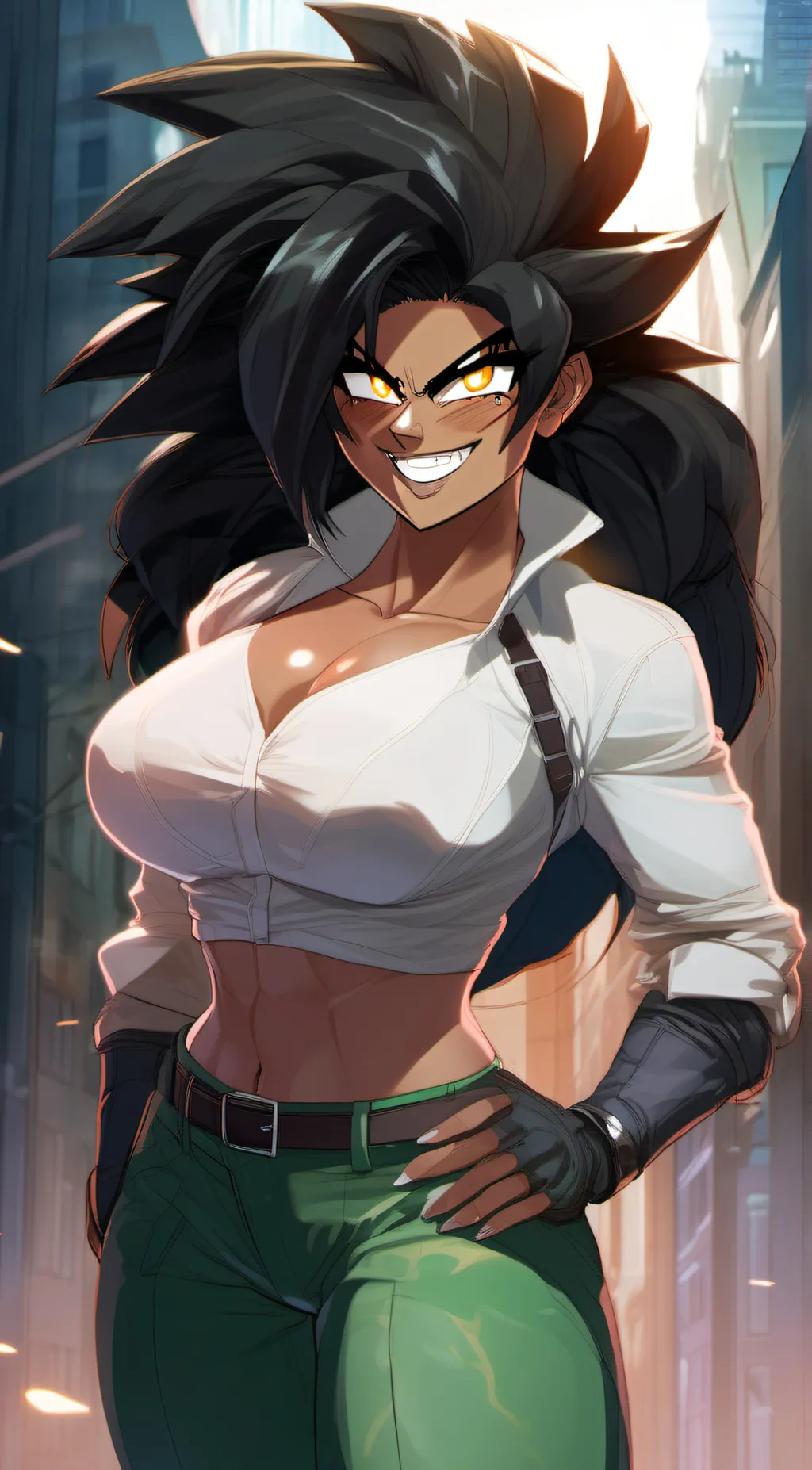 ai character: female broly  background