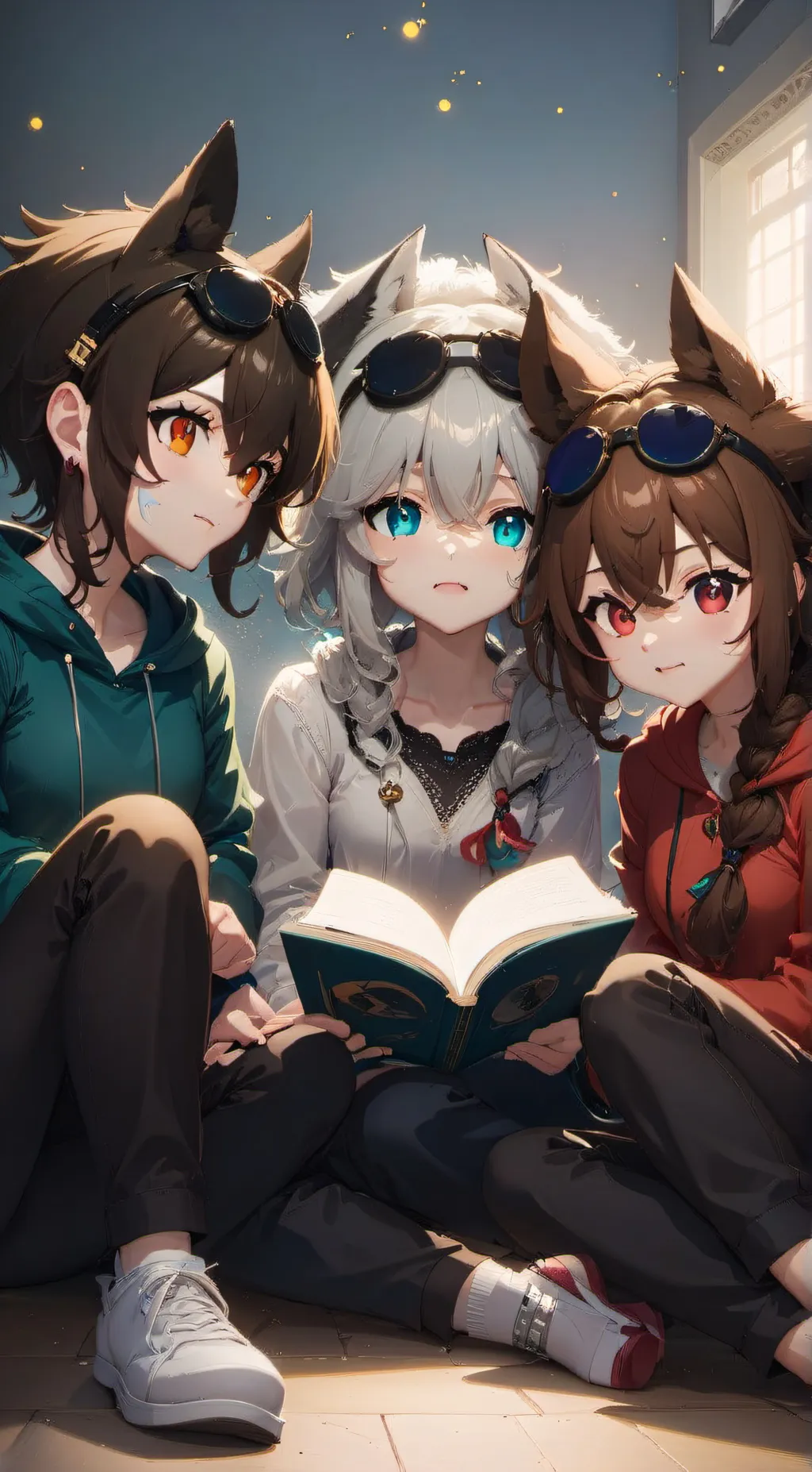 ai character: Elk,Ella and Ellie background