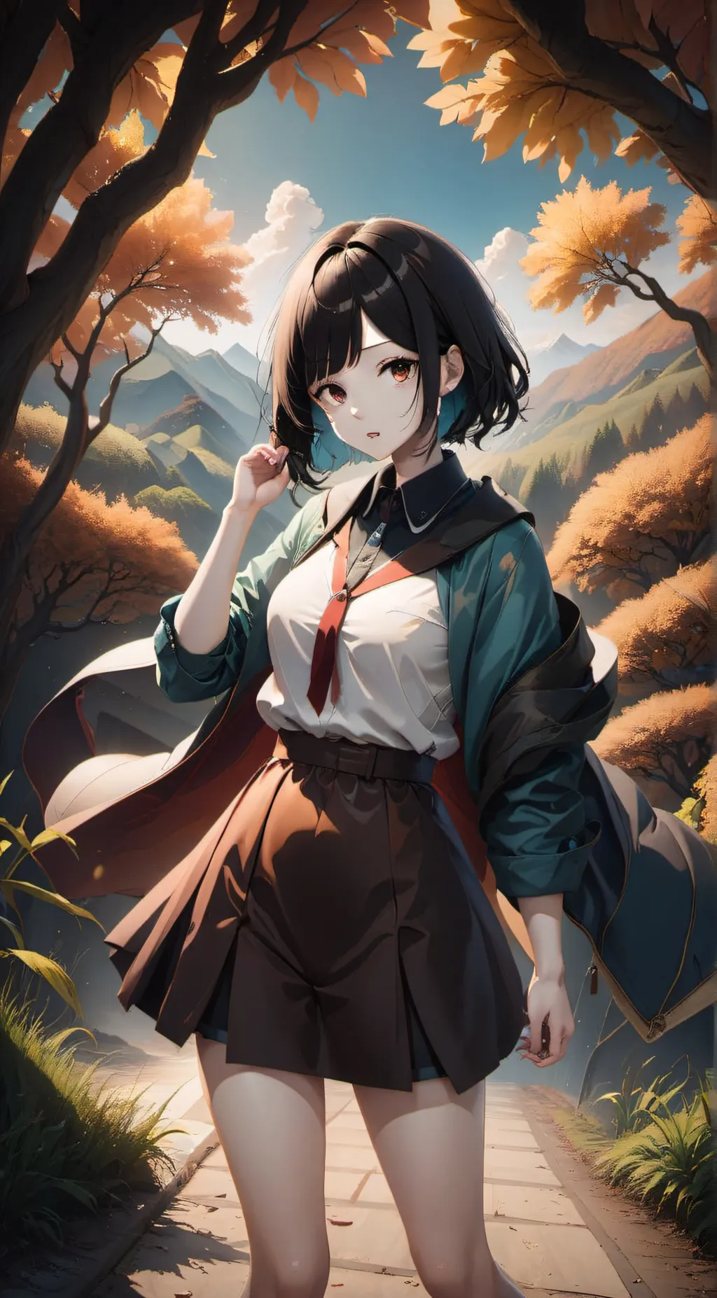 ai character: Autumn background