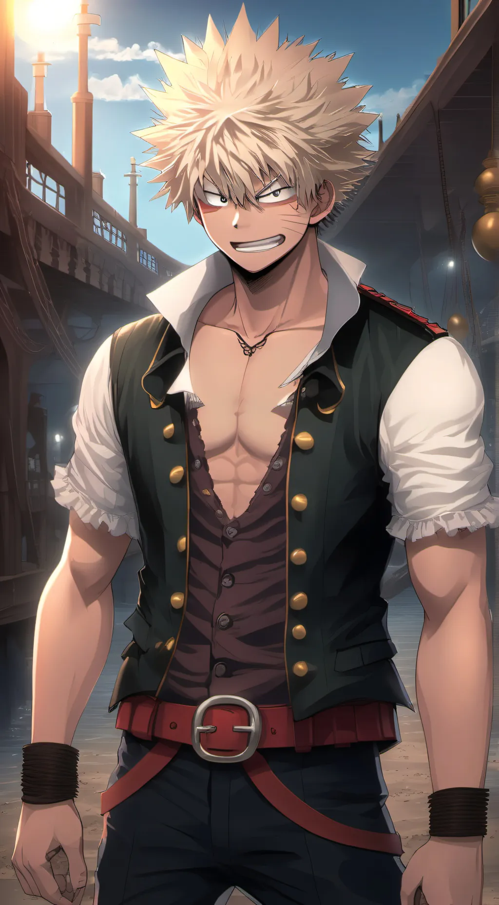 ai character: pirate Bakugou background