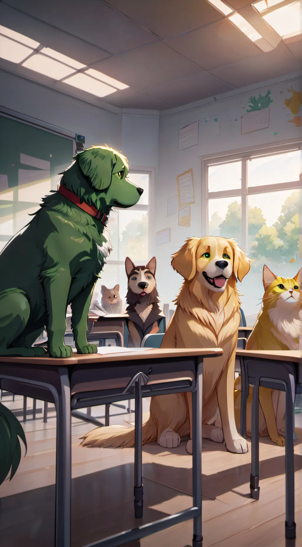 ai character: MHA became animals background