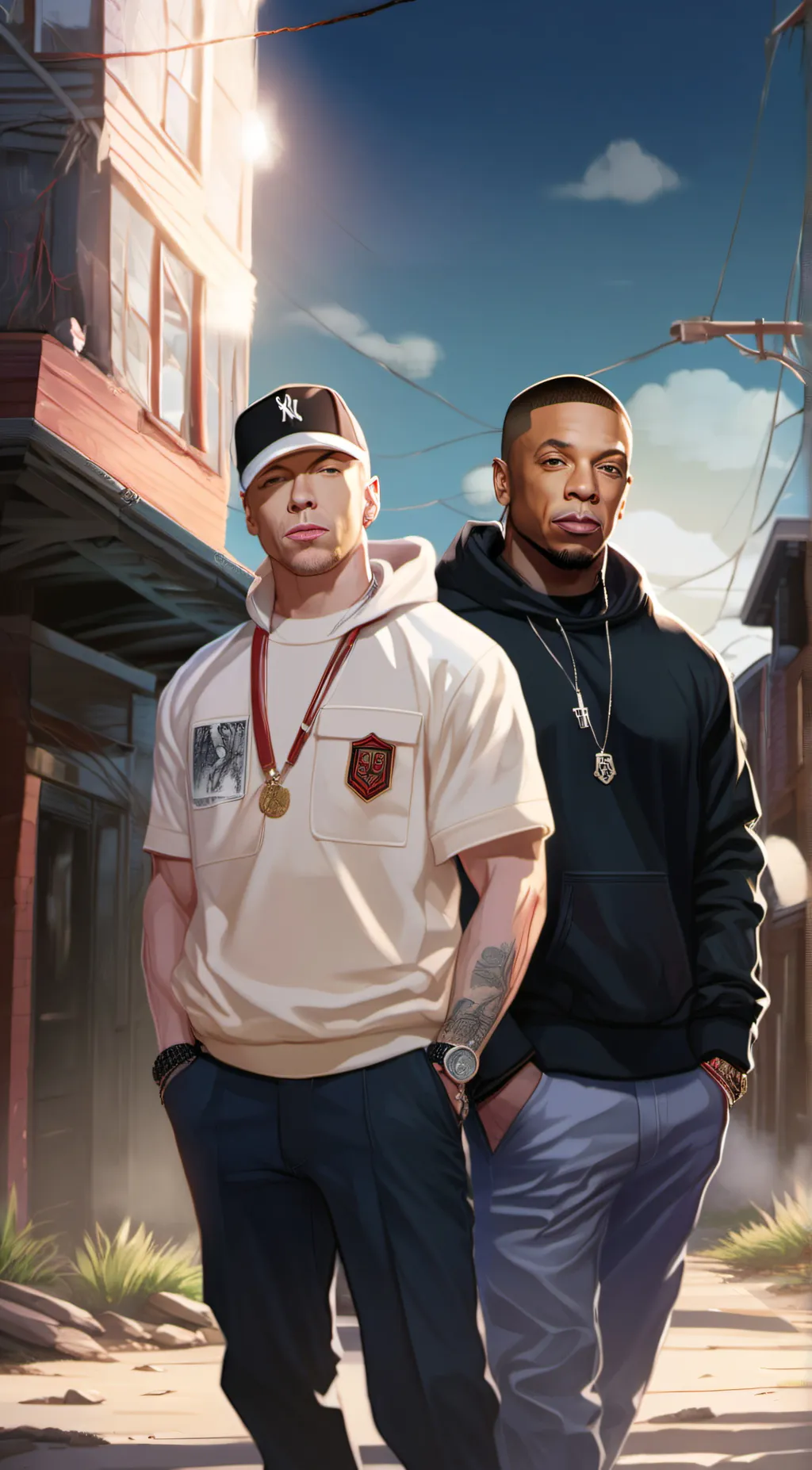 ai character: eminem and dr dre background