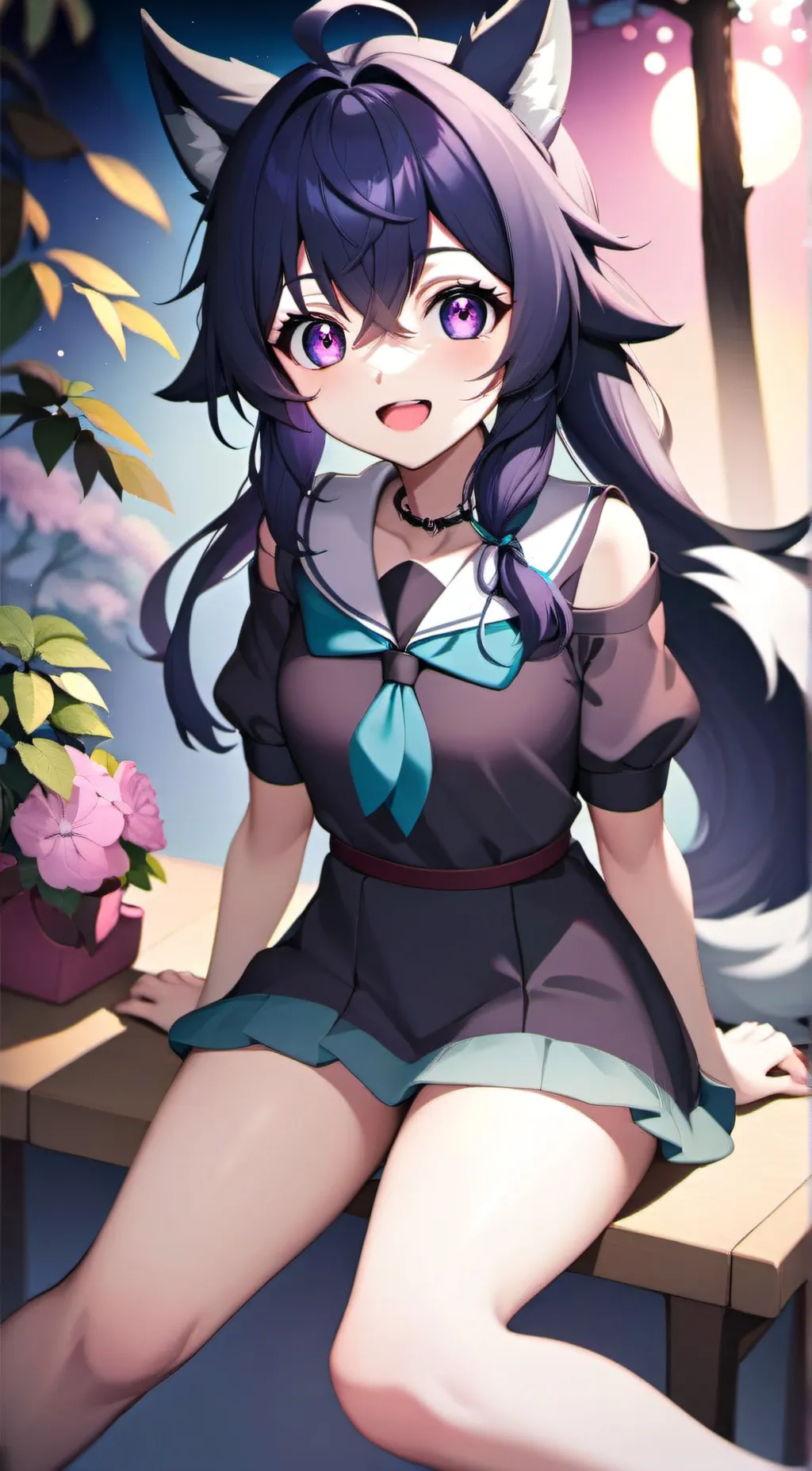 ai character: Amber moon background