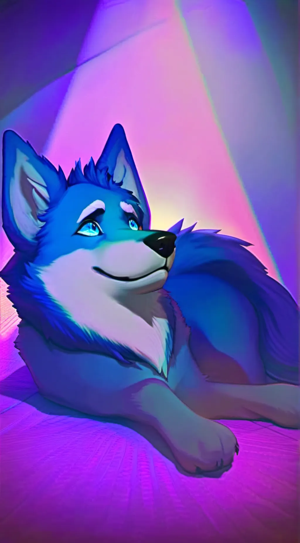 ai character: Blue background