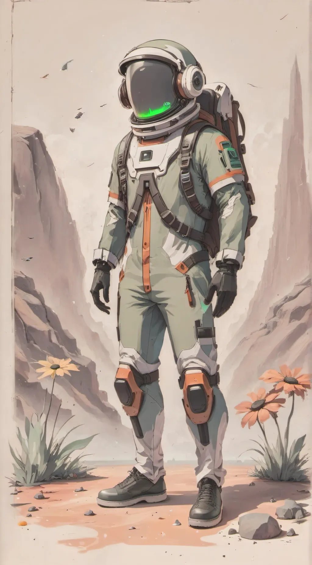 ai character: green crewmate background