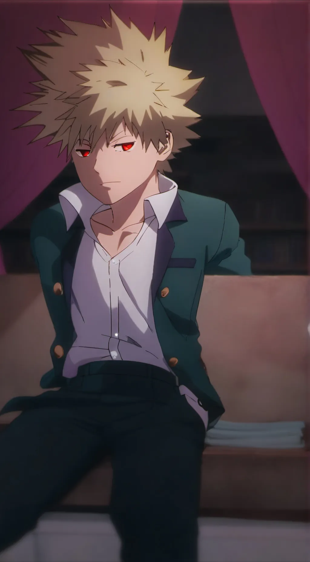 ai character: Bakugo nightmare  background