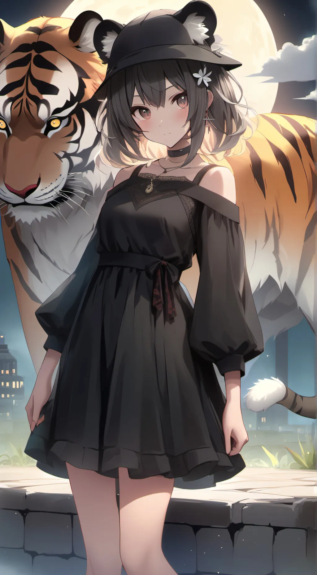 ai character: flame background