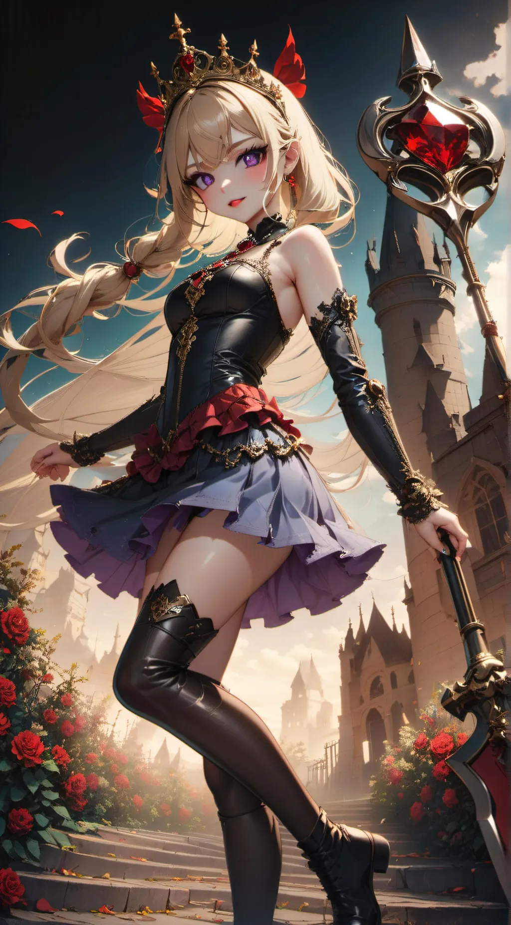 ai character: Warui Momo  background