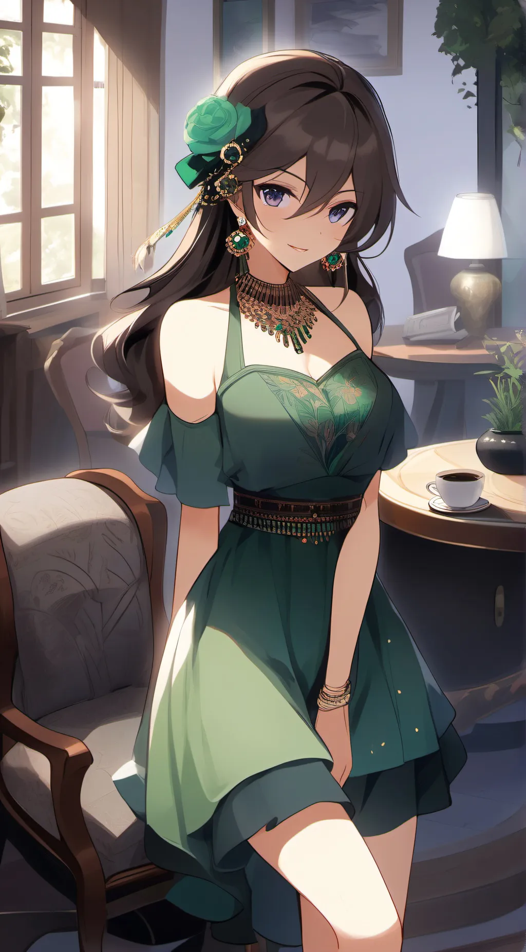 ai character: Tea <3 background