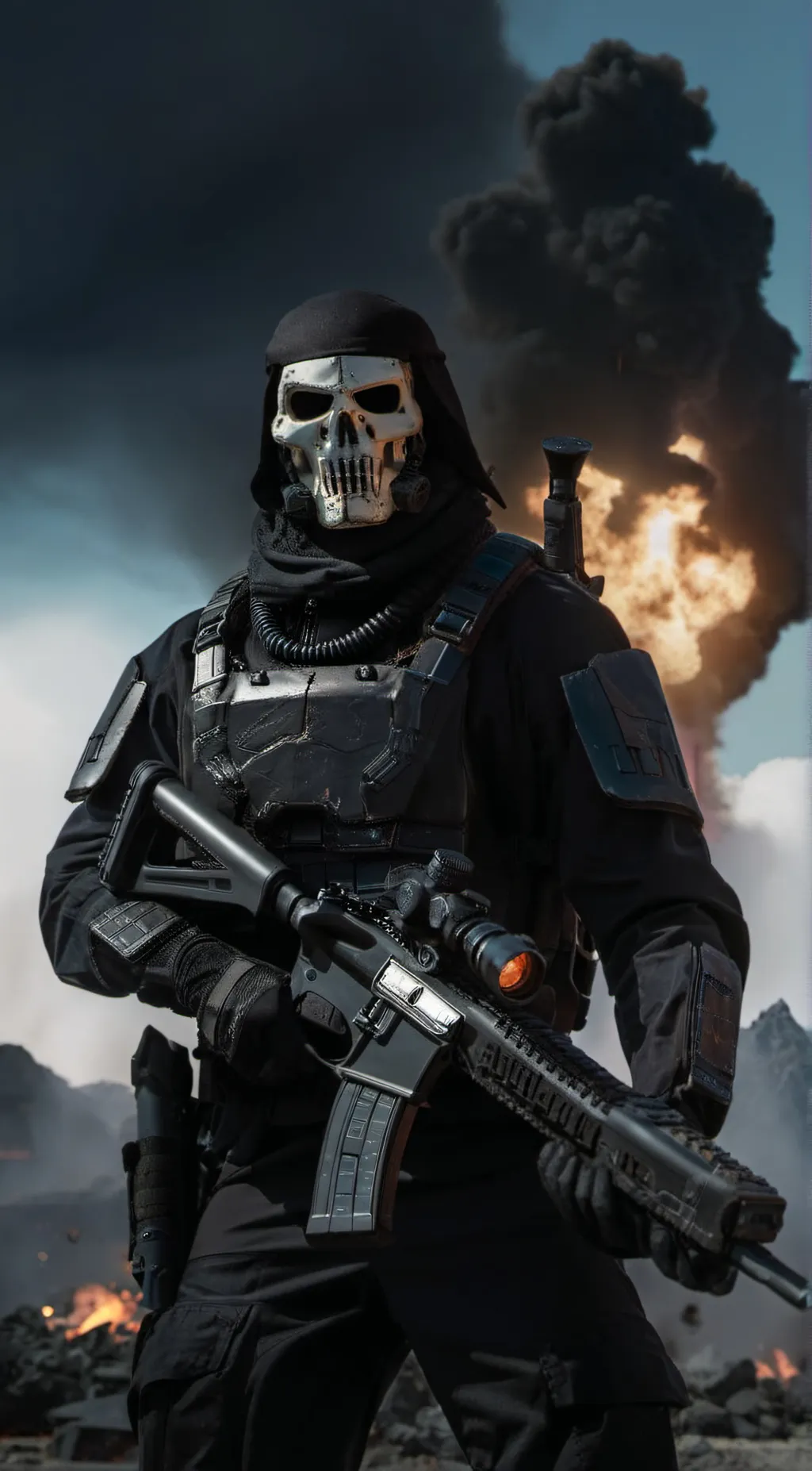 ai character: ghost background