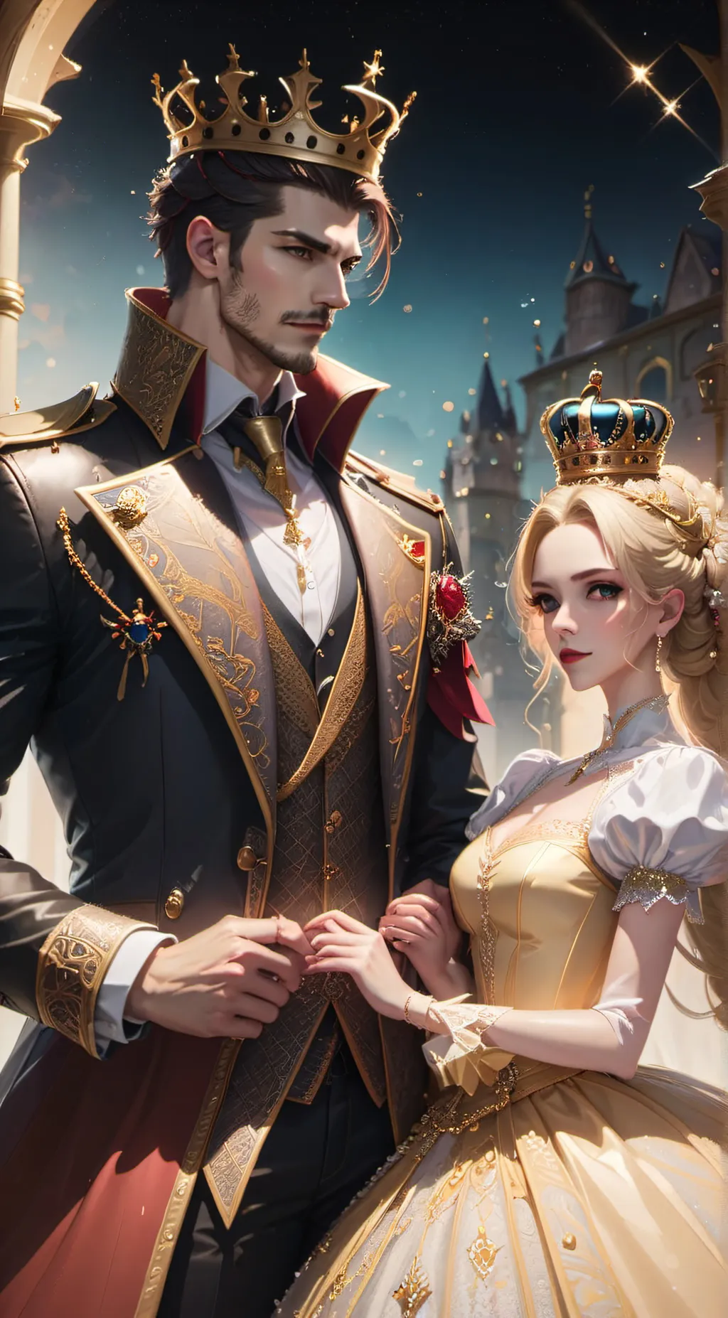 ai character: King and queen  background