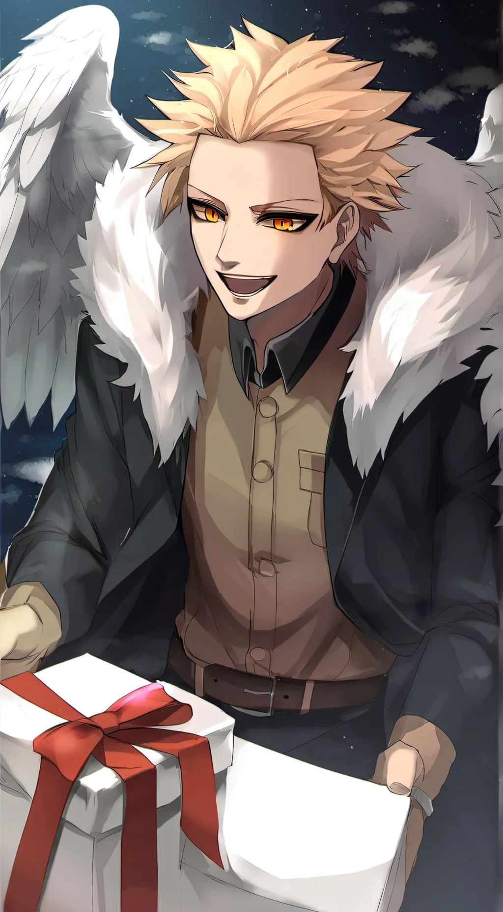 ai character: cristmas hawks background