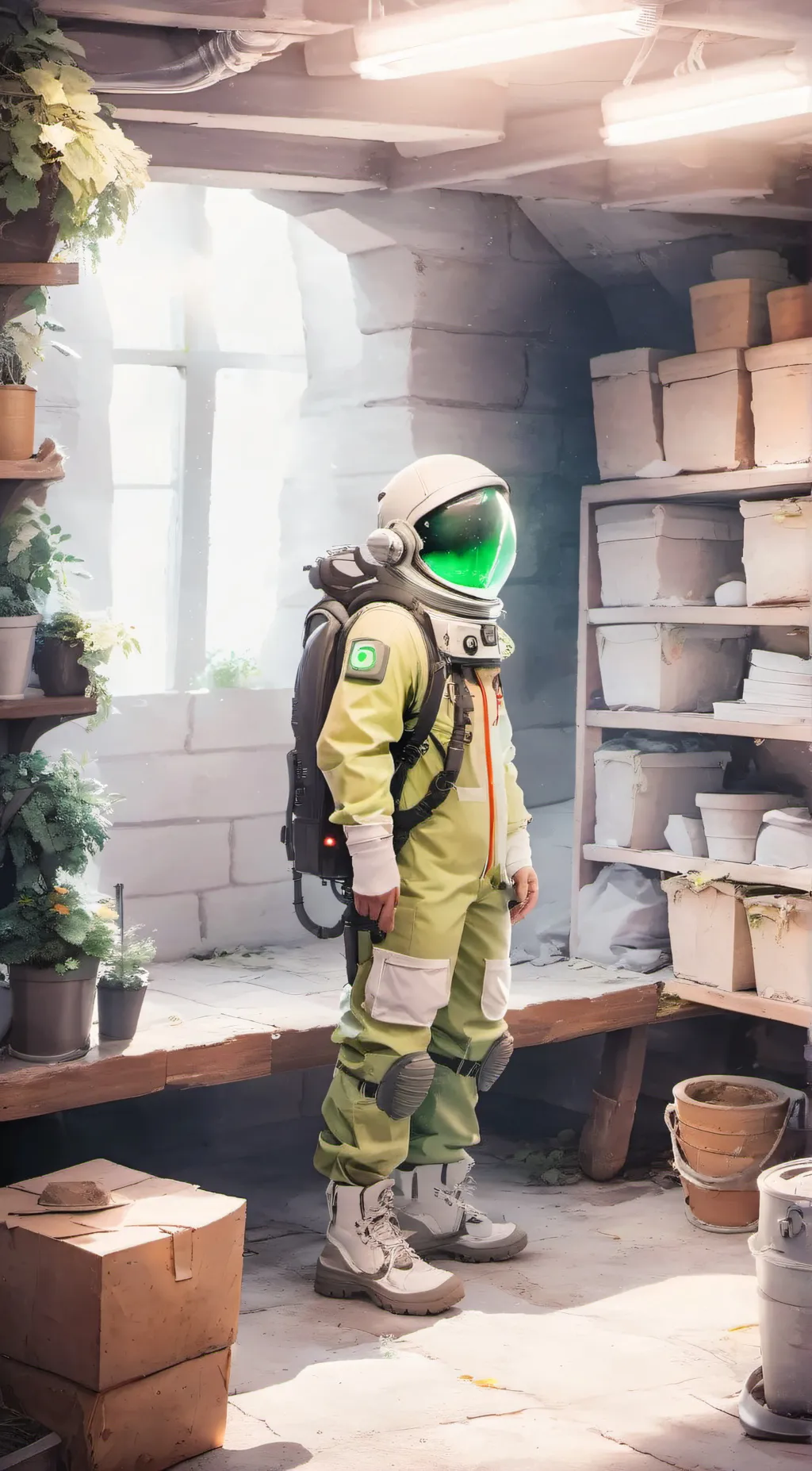 ai character: green imposter background