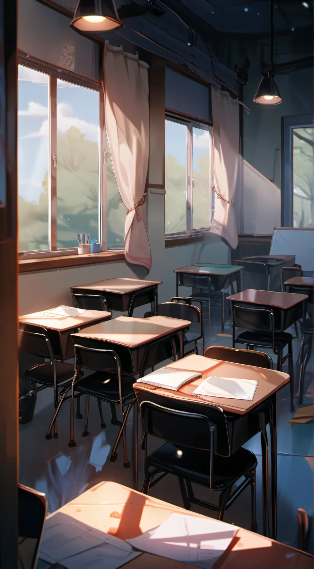 ai character: 小学女校教室 background