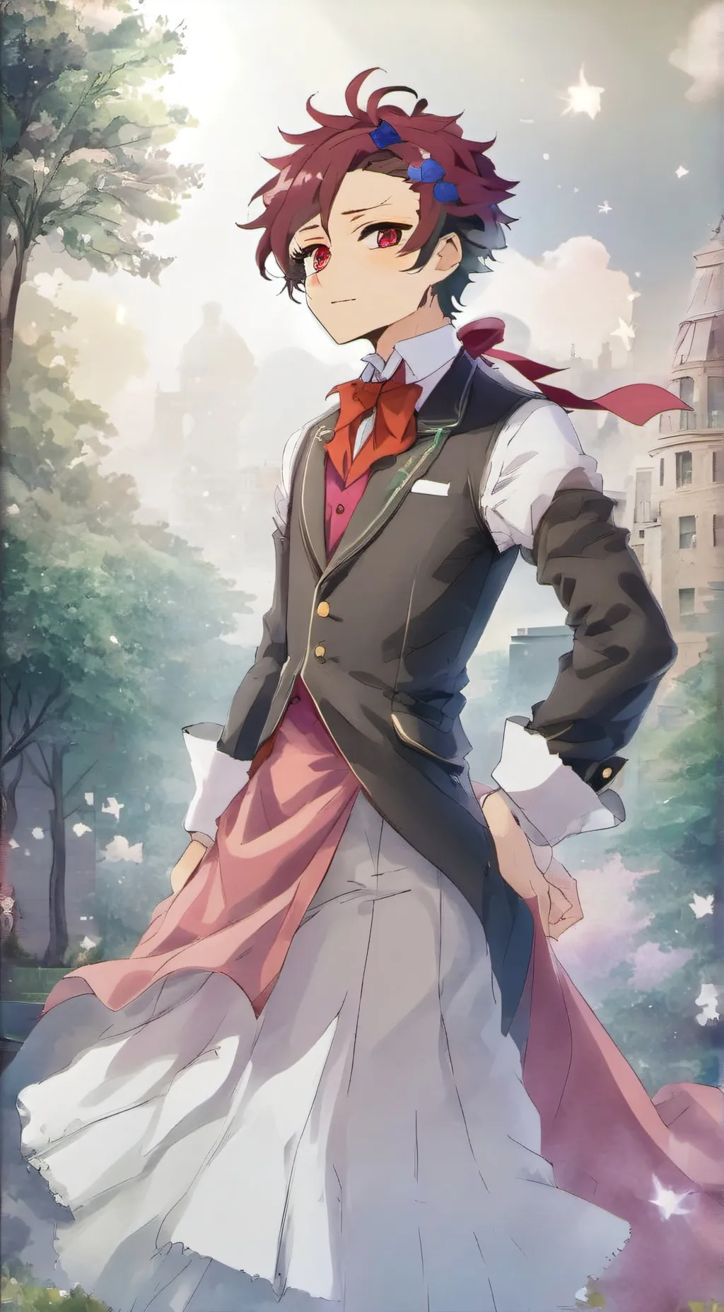 ai character: Tanjiro maid MuiTa background