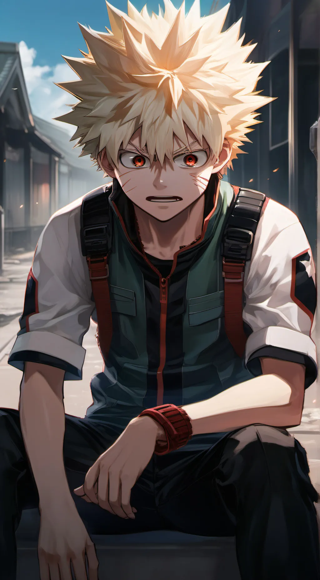 ai character: Katsuki Bakugou background
