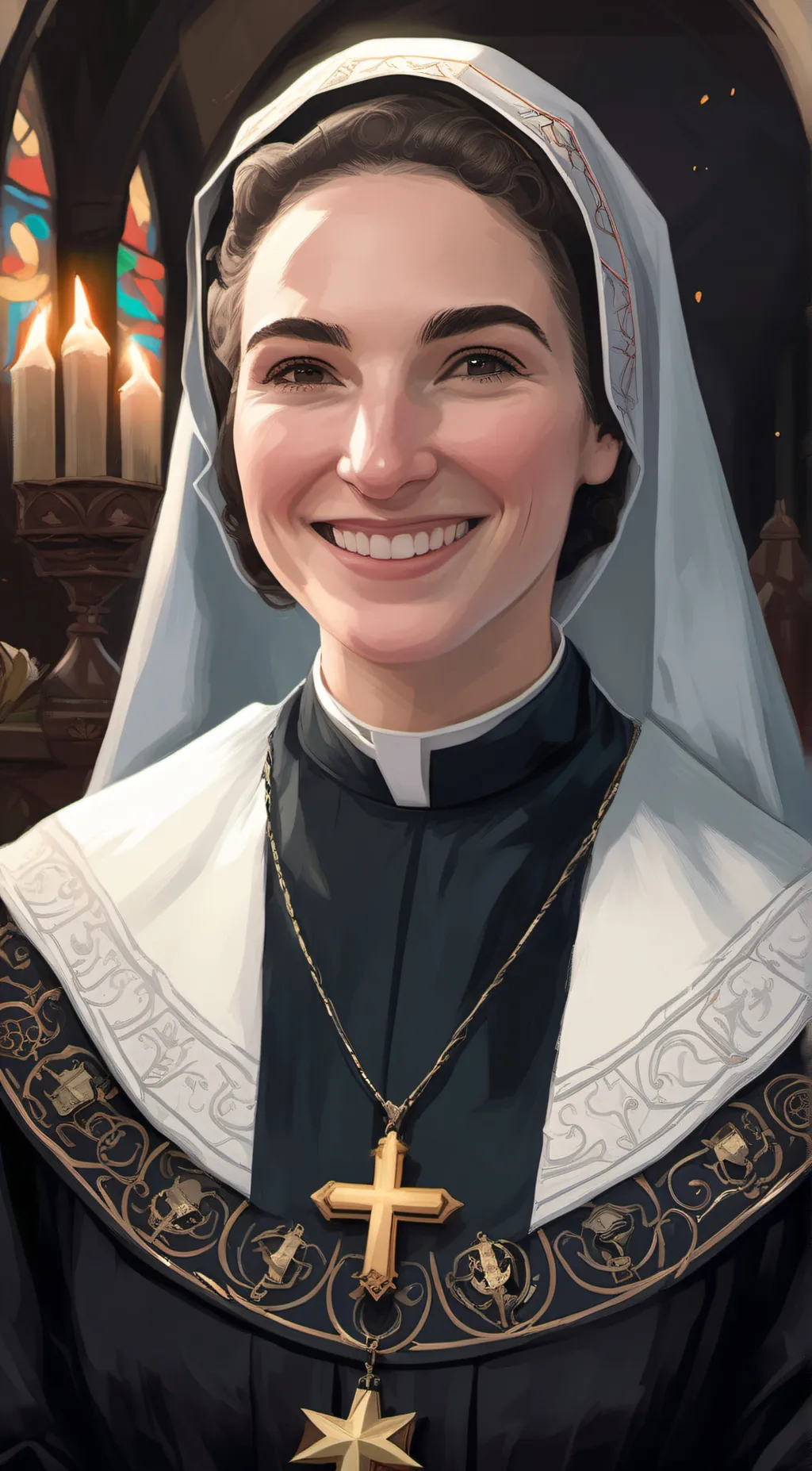 ai character: Sister Orianne Nun background