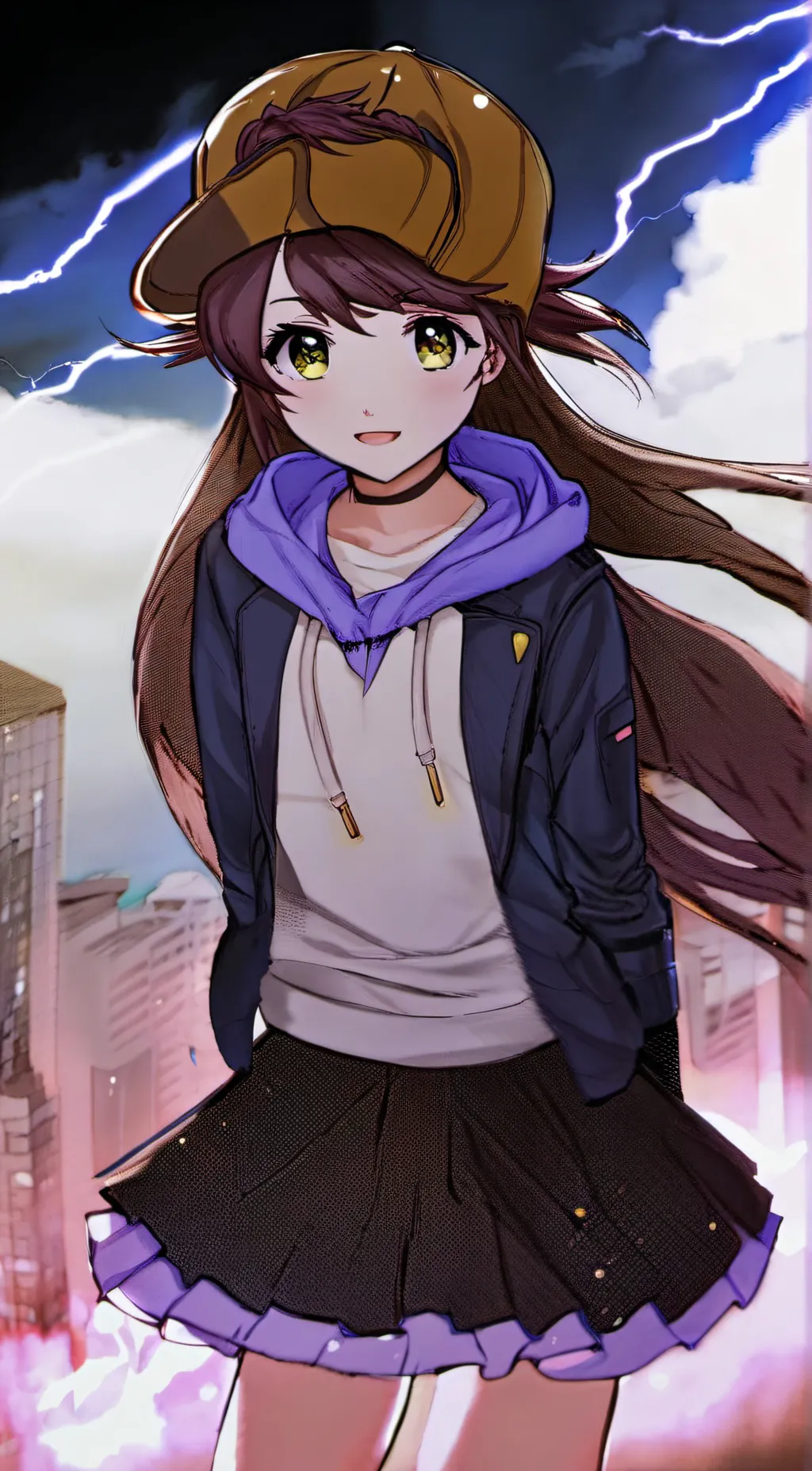 ai character: Lightning background