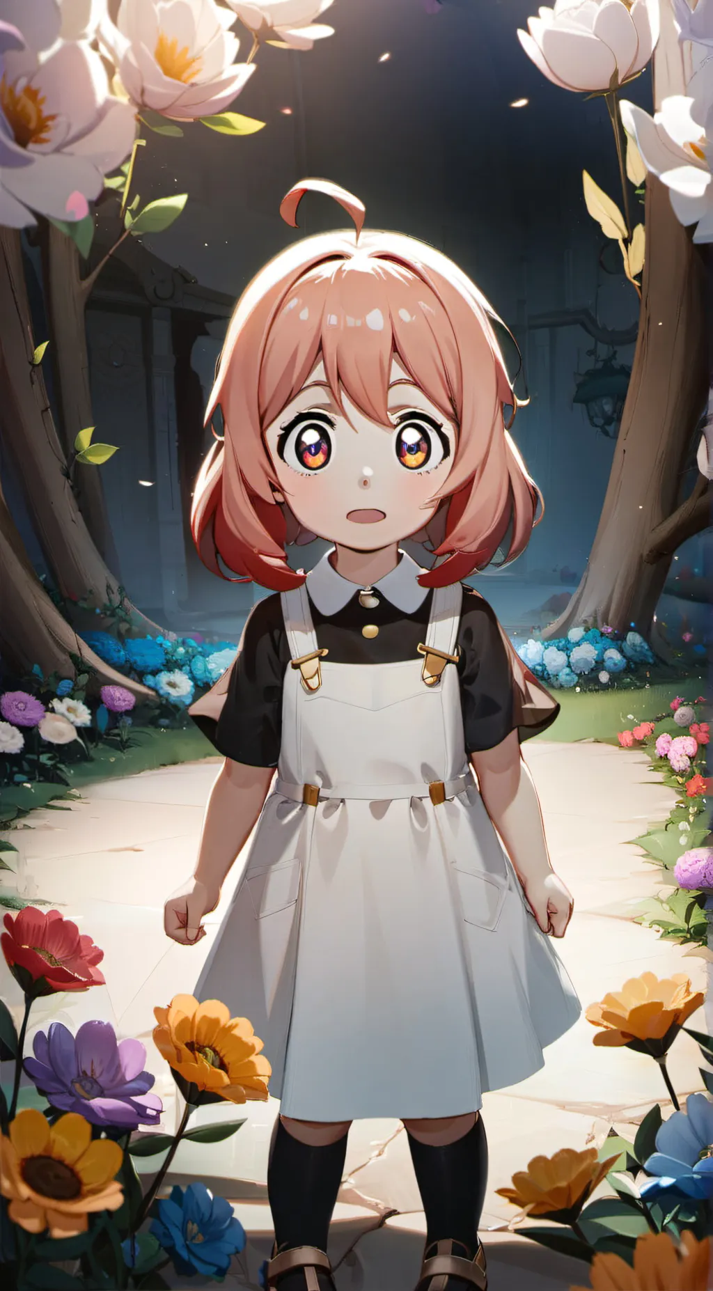 ai character: innocent child  background