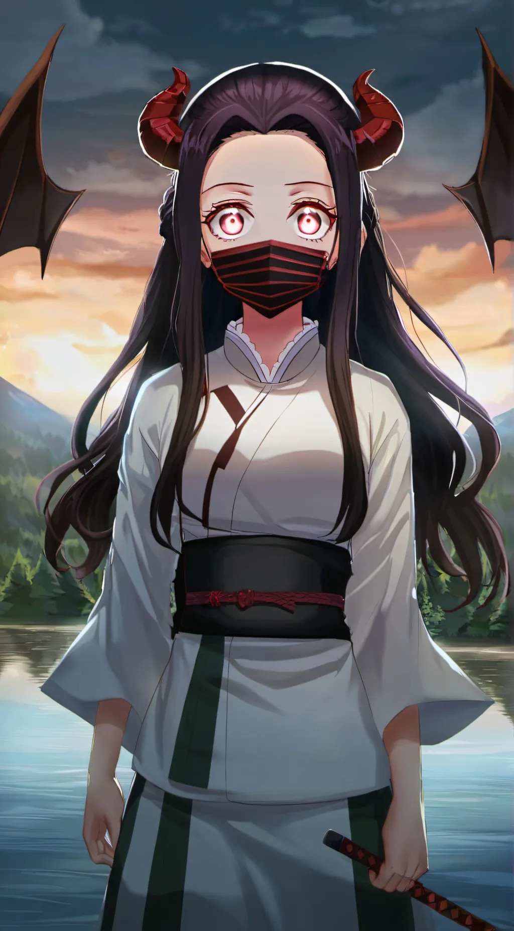 ai character: Nezuko  background